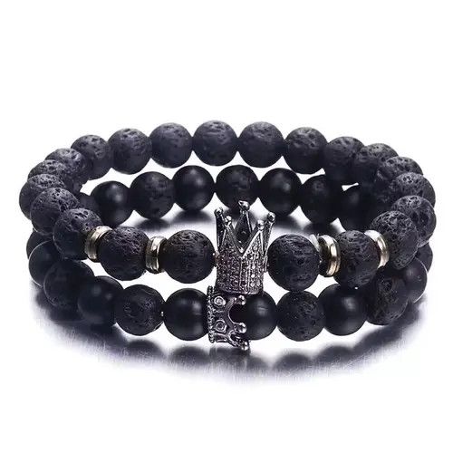 Other Lava Stone Bracelet Set Imperial Crown Size ONE SIZE - 1 Thumbnail