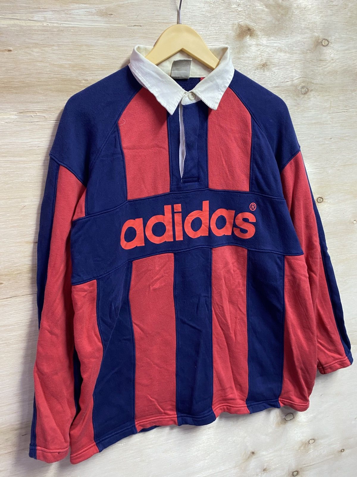 Adidas vintage Adidas long-sleeve rugby polo shirt Size US XL / EU 56 / 4 - 3 Thumbnail