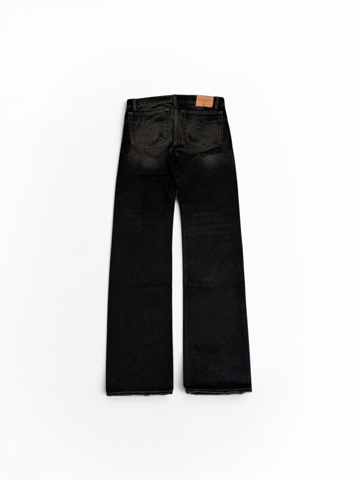 Balenciaga Balenciaga Destroyed Straight Denim Pant Anthracite Size US 30 / EU 46 - 2 Thumbnail