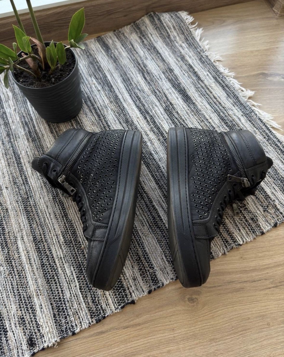 Prada × Vintage Vintage Prada Studded leather Hi top shoes (size 38) Size US 8 / IT 38 - 8 Thumbnail