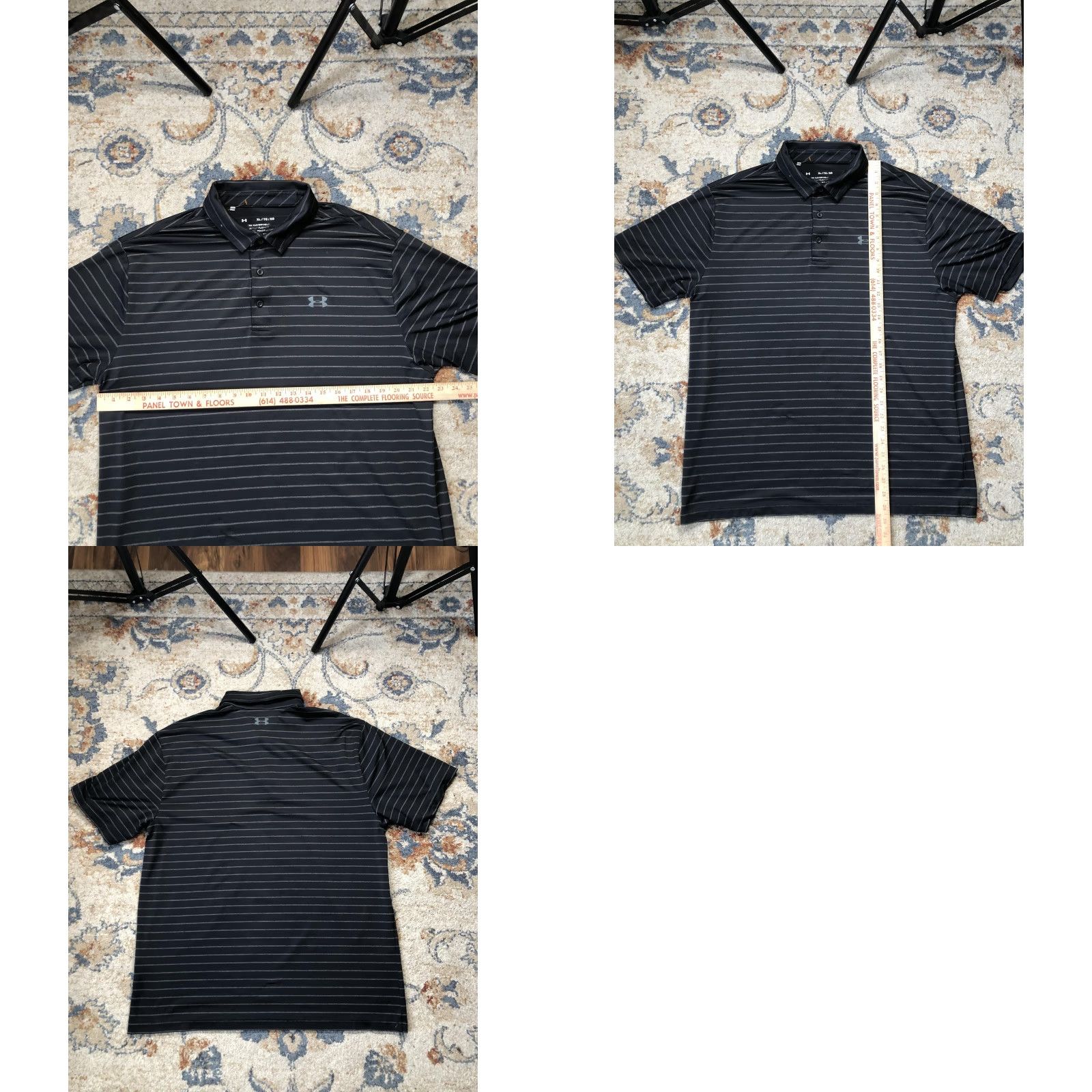 Under Armour Under Armour Polo Shirt Mens XL Black Striped Playoff Golf Performance Shirt Size US XL / EU 56 / 4 - 8 Thumbnail