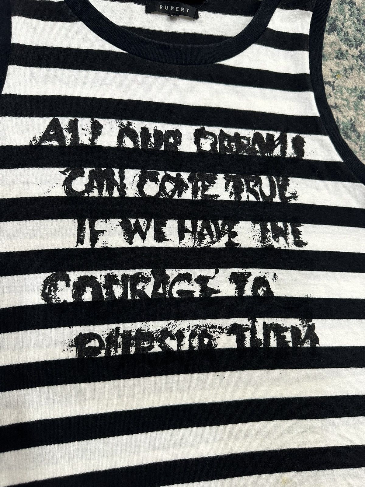 Japanese Brand The Difference By Rupert Cyberpunk Poem Stripe Sleeveless Size US M / EU 48-50 / 2 - 5 Thumbnail