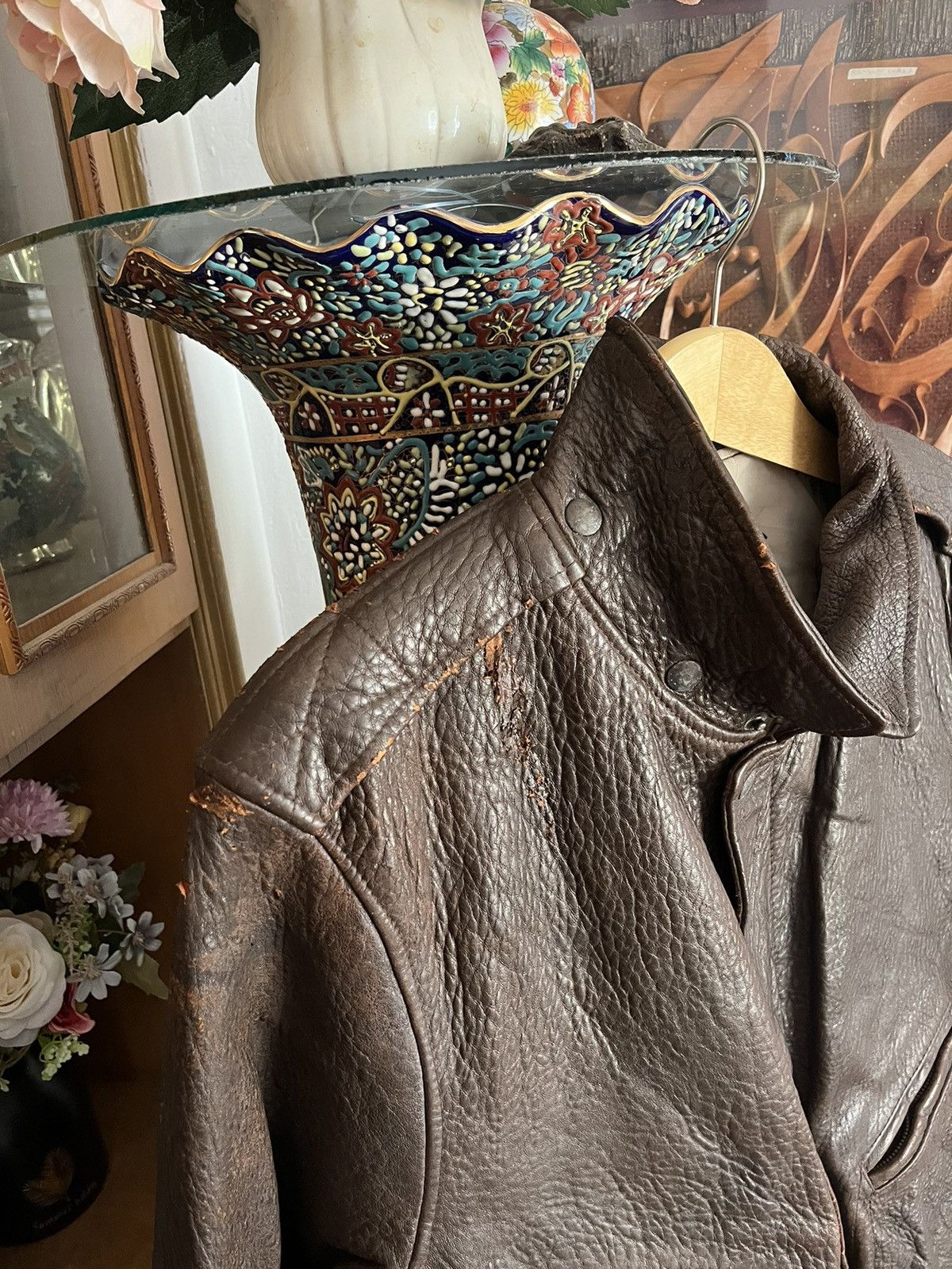 Designer Vintage AN 2000 Distressed Leather Jacket Size US L / EU 52-54 / 3 - 5 Thumbnail