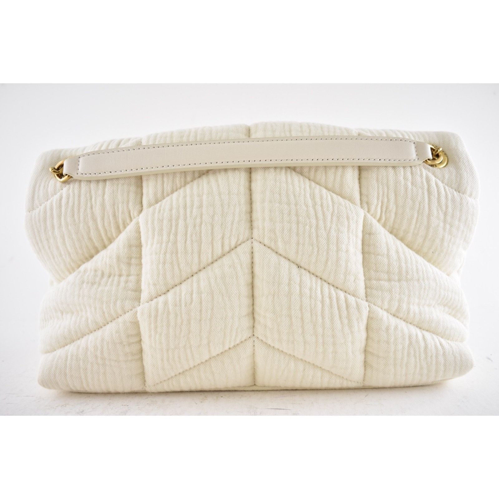 Yves Saint Laurent Saint Laurent YSL Cotton Twill White Shoulder Crossbody Bag Size ONE SIZE - 15 Thumbnail
