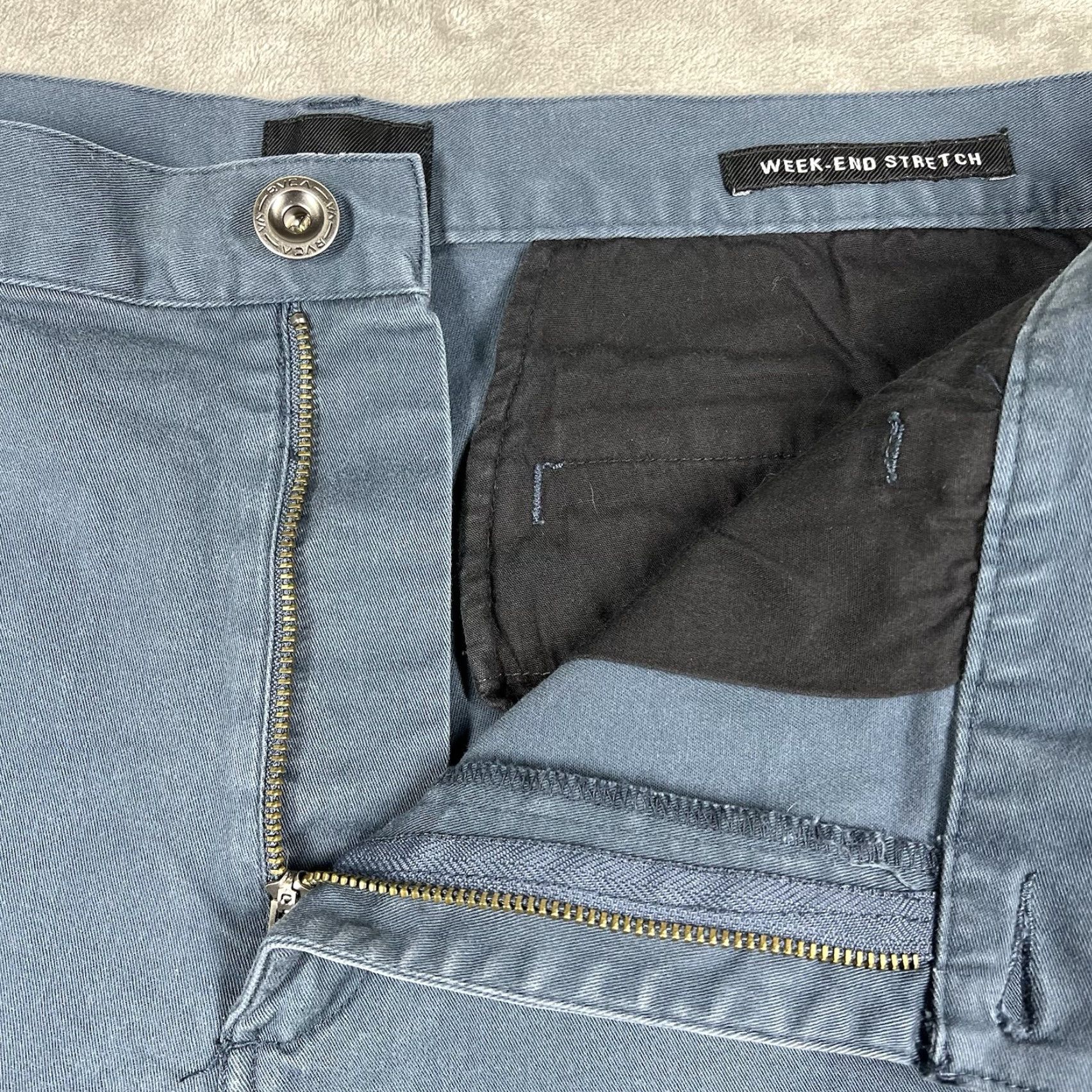 RVCA RVCA Weekend Stretch Men’s Chino Shorts Size 36 Blue Cotton Polyester Blend Size US 36 / EU 52 - 6 Thumbnail