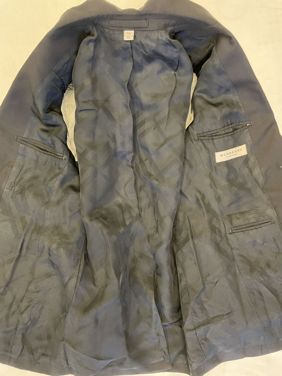 Burberry Slim Tailored Wool Suit Jacket Size 38R - 6 Thumbnail