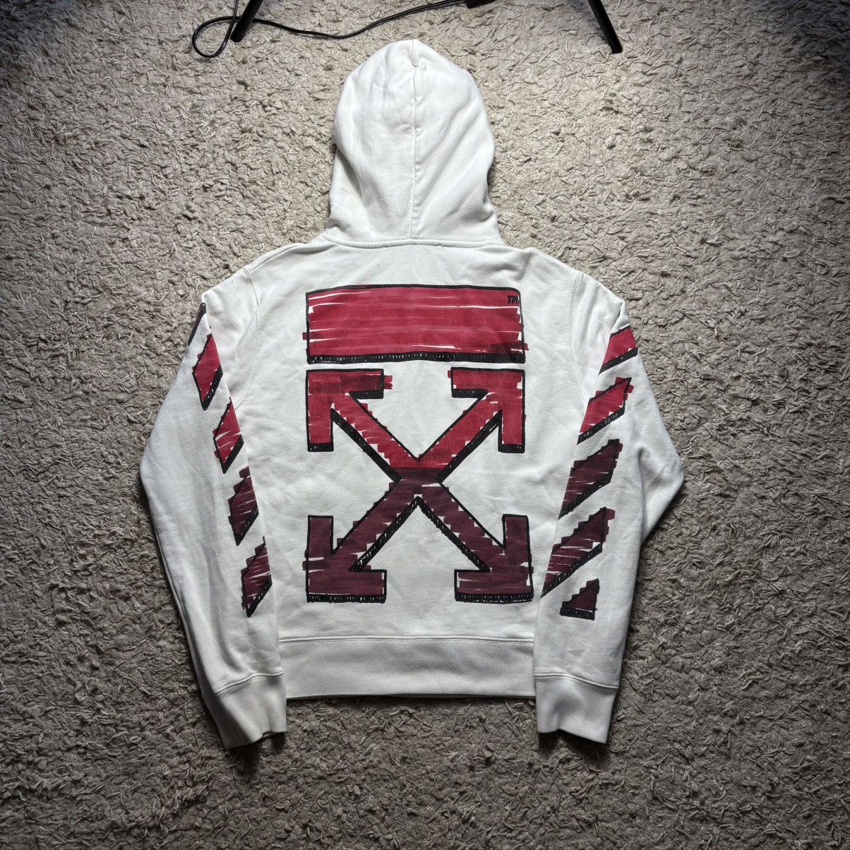 Off White Big Logo white hoodie