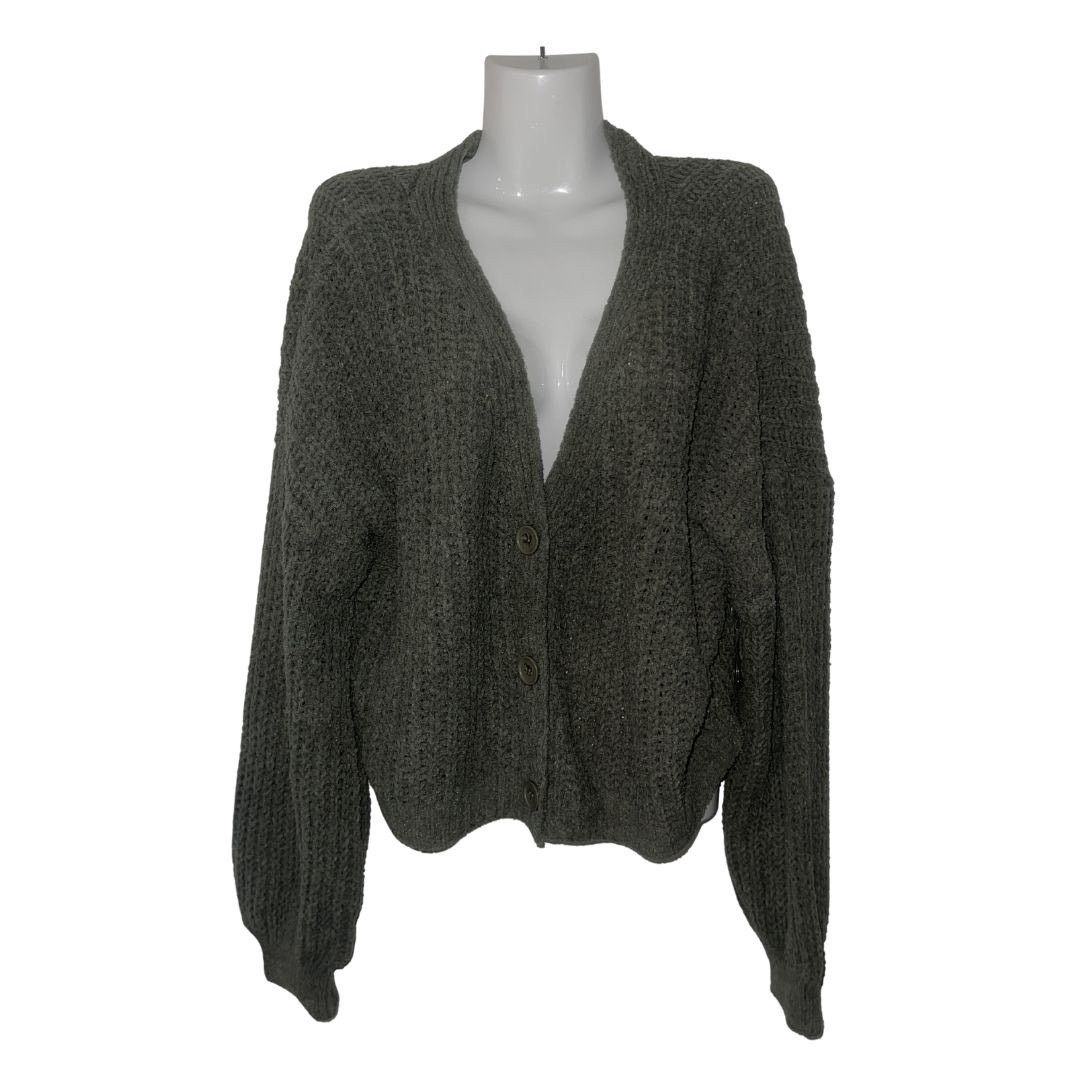 Other Love Ellie Audrey Cropped Button Front Chunky Knit Cardigan Size XXL / US 16-18 / IT 52-54 - 3 Thumbnail