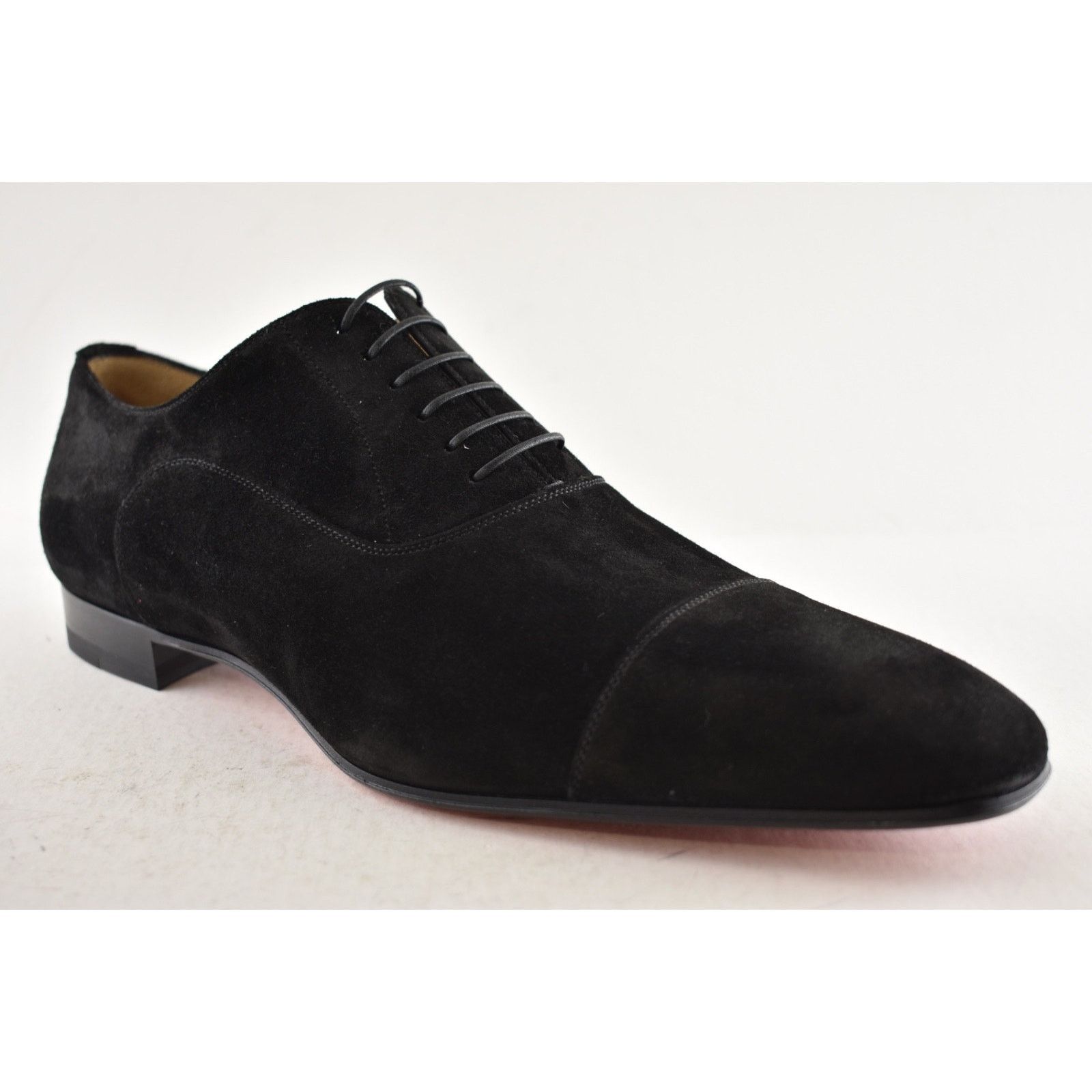 Christian Louboutin Mens Greggo Flat Black Suede Oxford Dress Loafer 44.5 11.5 Size US 11.5 / EU 44-45 - 5 Thumbnail
