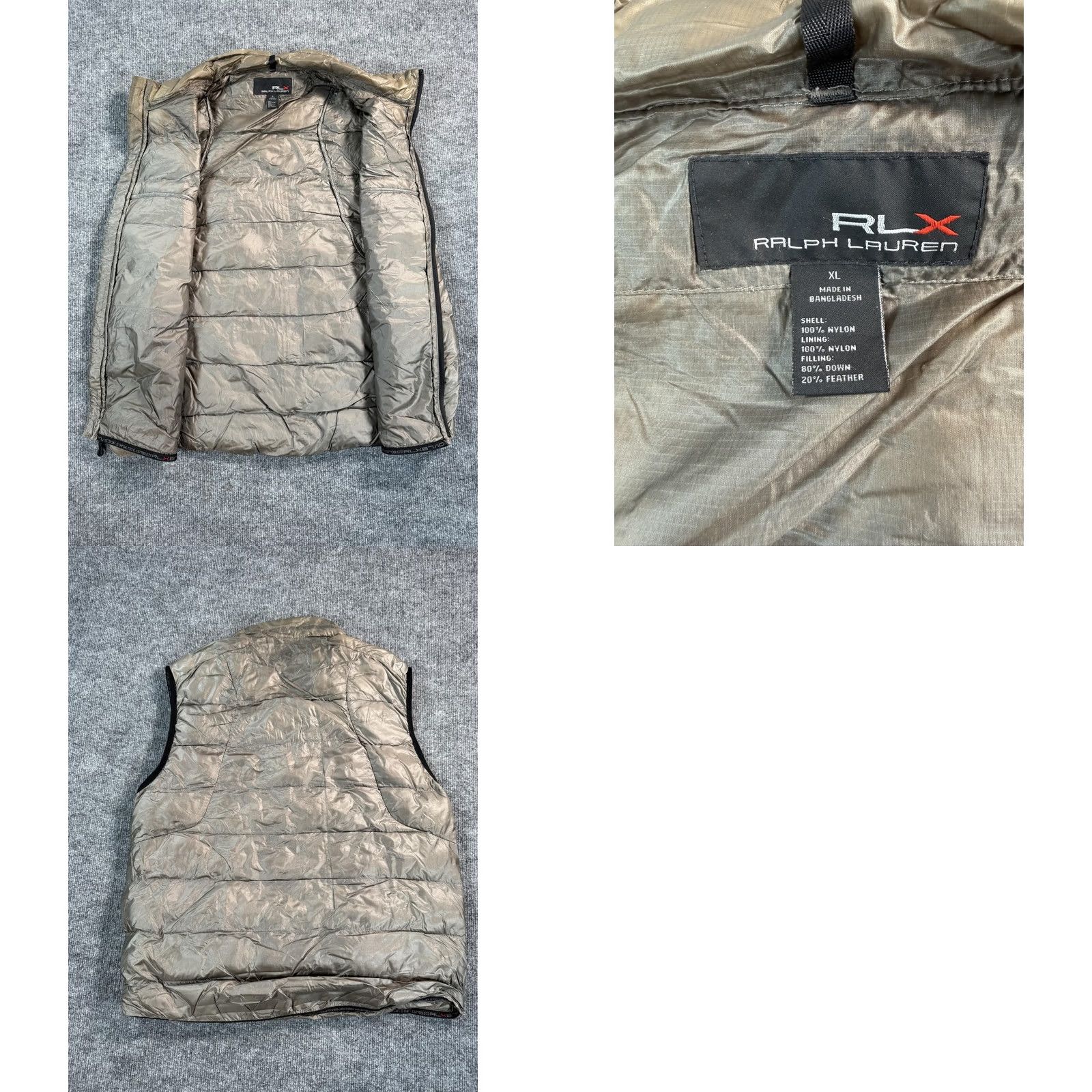Ralph Lauren Ralph Lauren RLX Vest Mens XL Gray Down Puffer Quilted Lightweight Insulated Zip Size US XL / EU 56 / 4 - 8 Thumbnail