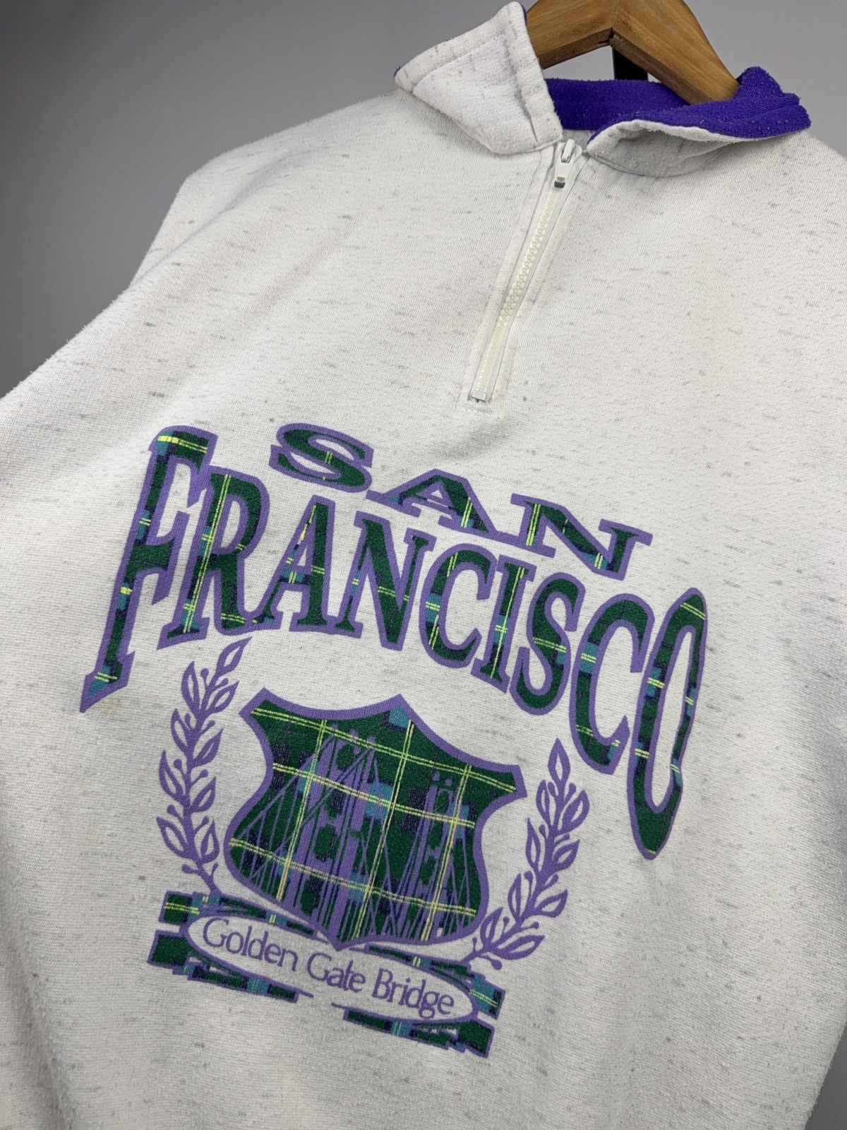 Vintage Vntg 80s San Francisco Golden Gate Bridge 1/4 Zip Sweatshirt Size US M / EU 48-50 / 2 - 6 Thumbnail
