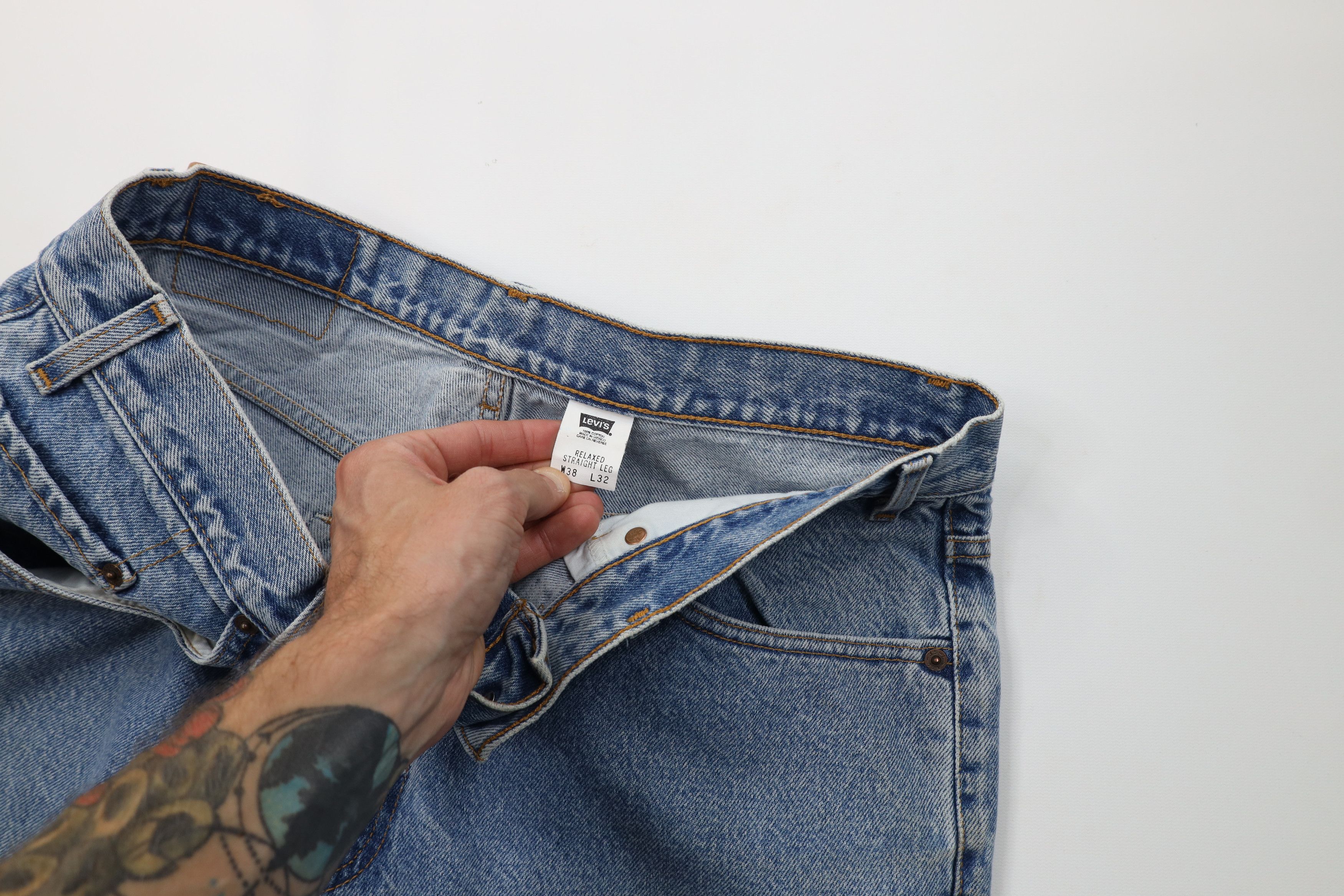 Levi's Vintage Y2K 2002 Levis Relaxed Fit Straight Leg Denim Jeans Size US 38 / EU 54 - 7 Thumbnail