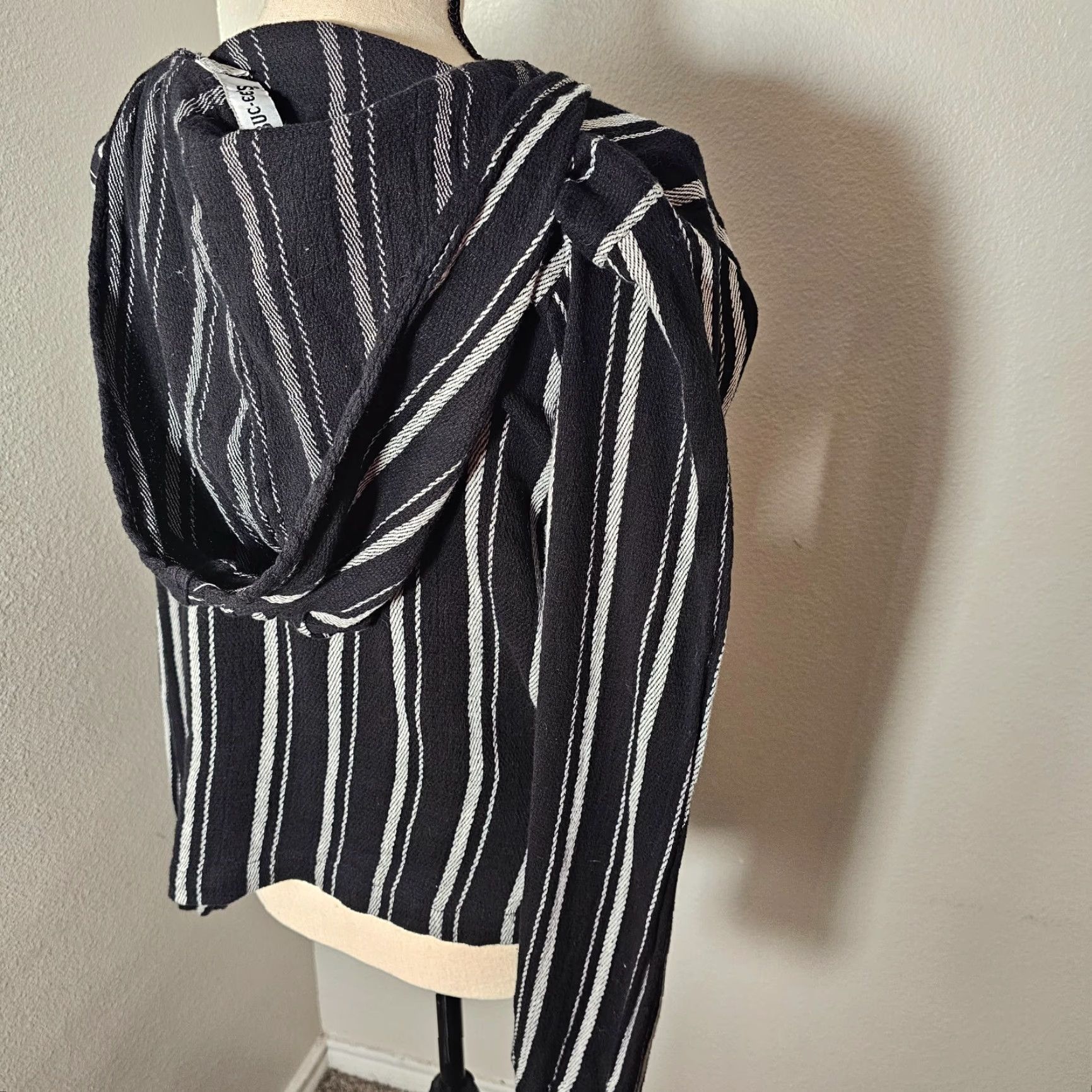 Vintage BUC EES Beach Pullover Cover Up Hooded Striped Women's XL Black Size XL / US 12-14 / IT 48-50 - 5 Thumbnail
