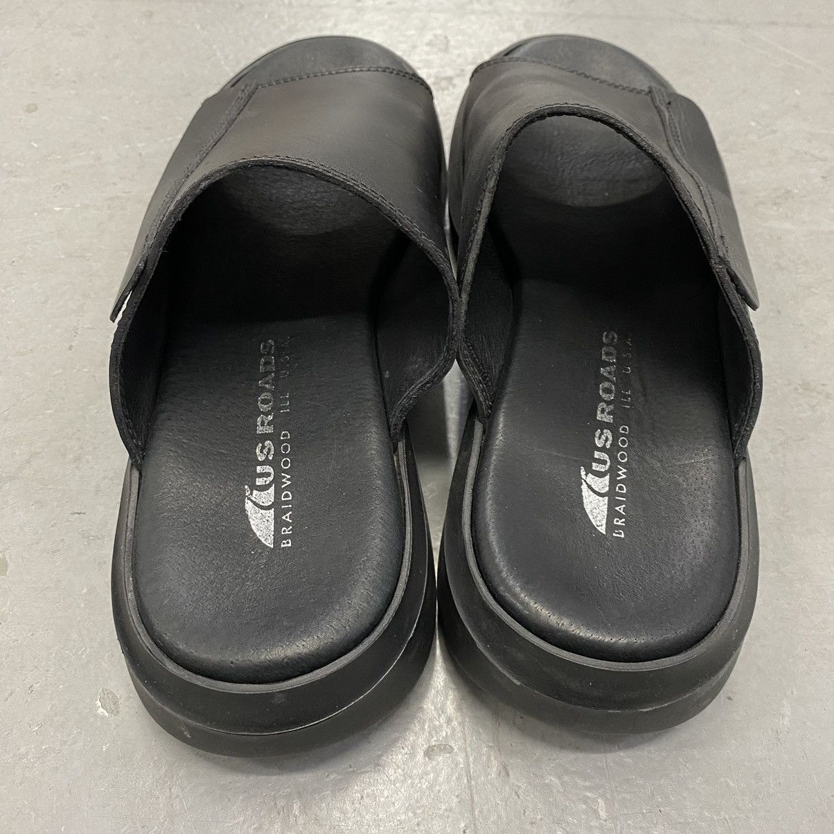 Japanese Brand × Kapital × Vintage Vtg 90s US Roads Chunky Leather Slip Ons ARCHIVAL RARE Size US 10 / EU 43 - 5 Thumbnail