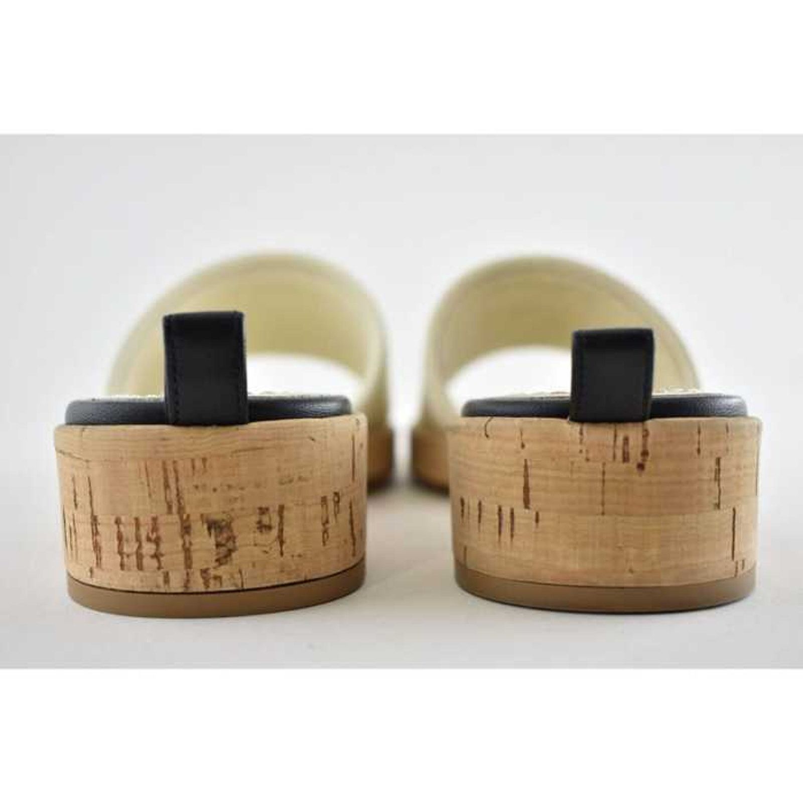 Chanel Chanel 19S Ivory Black Letter CC Logo Cork Mules Slide Size US 5 / IT 35 - 11 Thumbnail