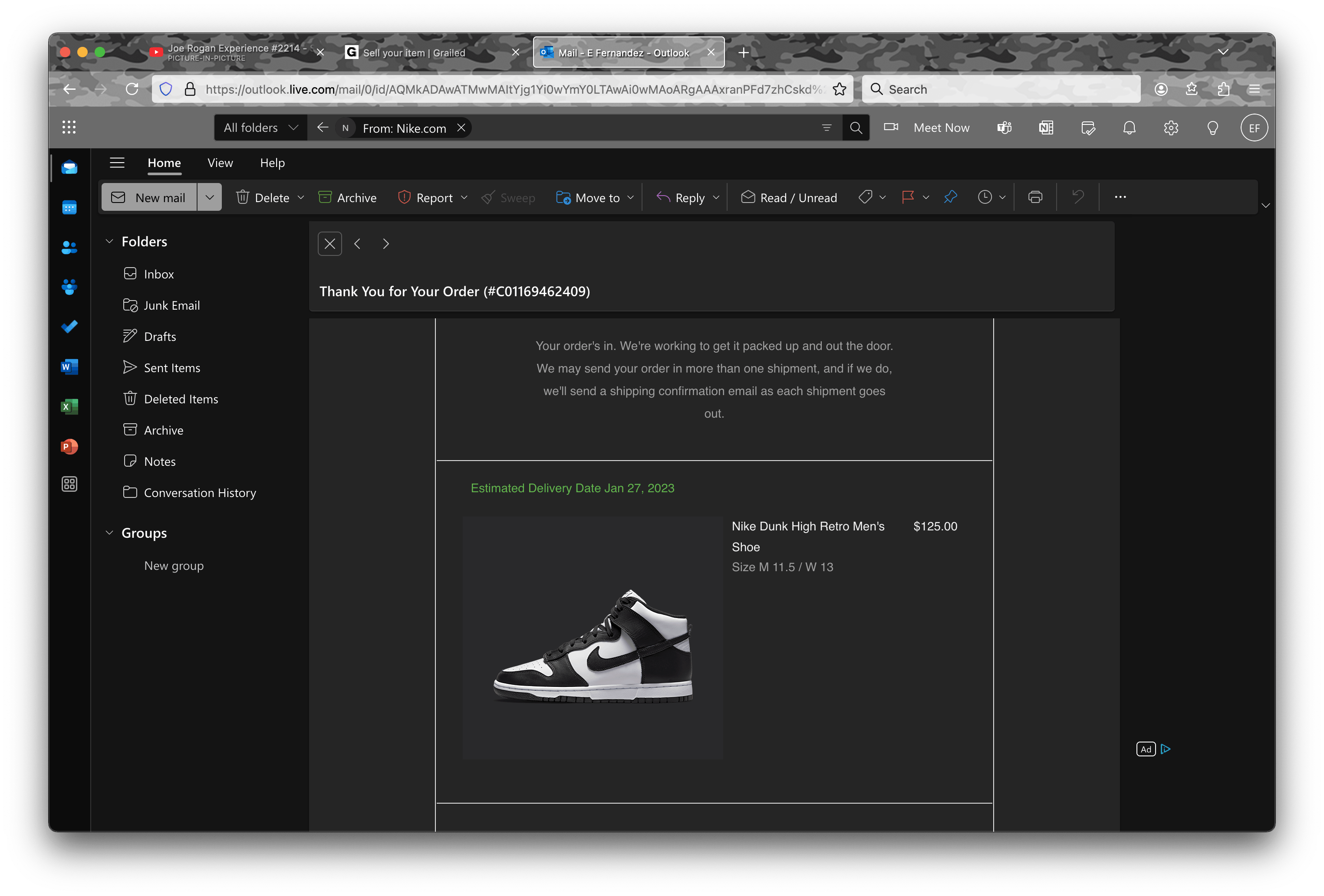 Nike Nike Dunk High Retro Black White Panda Size US 11.5 / EU 44-45 - 5 Thumbnail