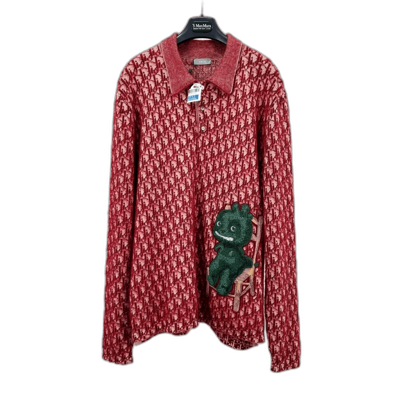 Dior marled knit sweater with print