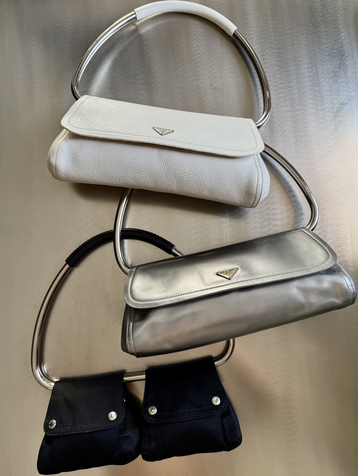 Prada Archive Prada - Miuccia - SS2003 - Silver Metal Swing Bag Size ONE SIZE - 22 Thumbnail