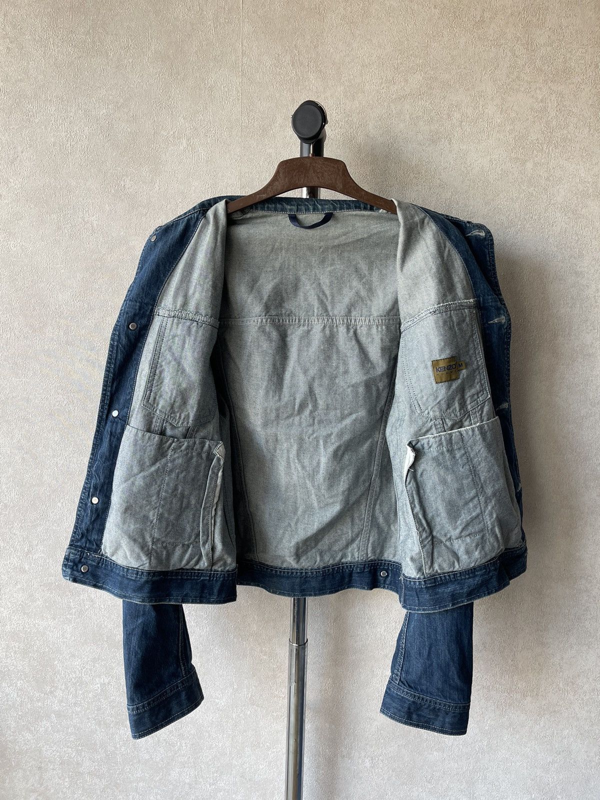 Kenzo 90s Vintage Kenzo Homme Distressed Denim Jacket Size US M / EU 48-50 / 2 - 6 Thumbnail