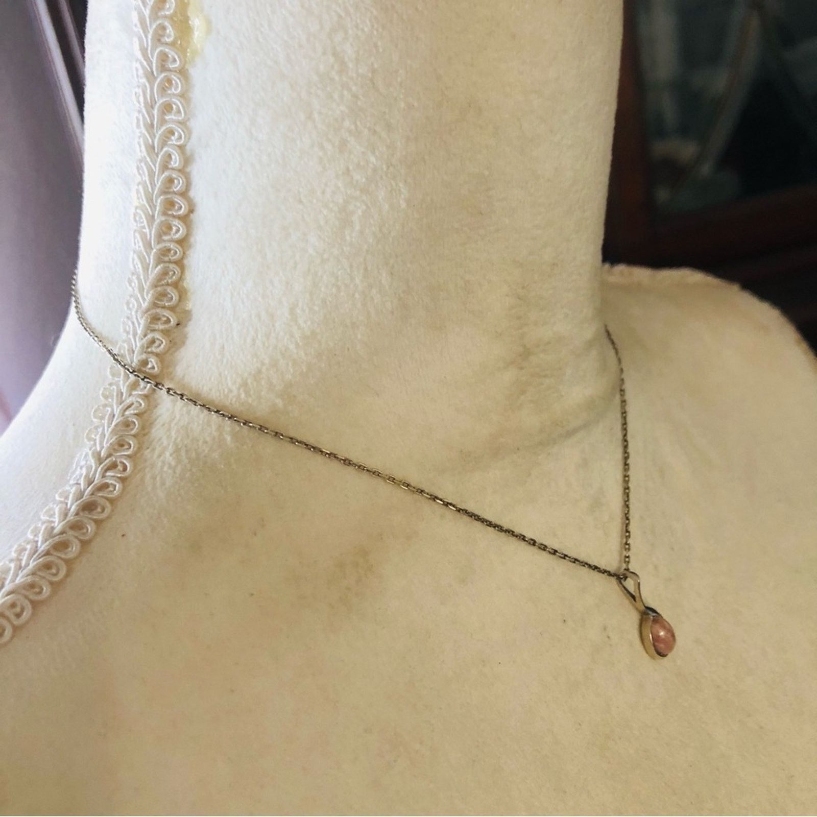 Jewelry Rhodochrosite oval stone 925 swirl pendant necklace Size ONE SIZE - 9 Thumbnail