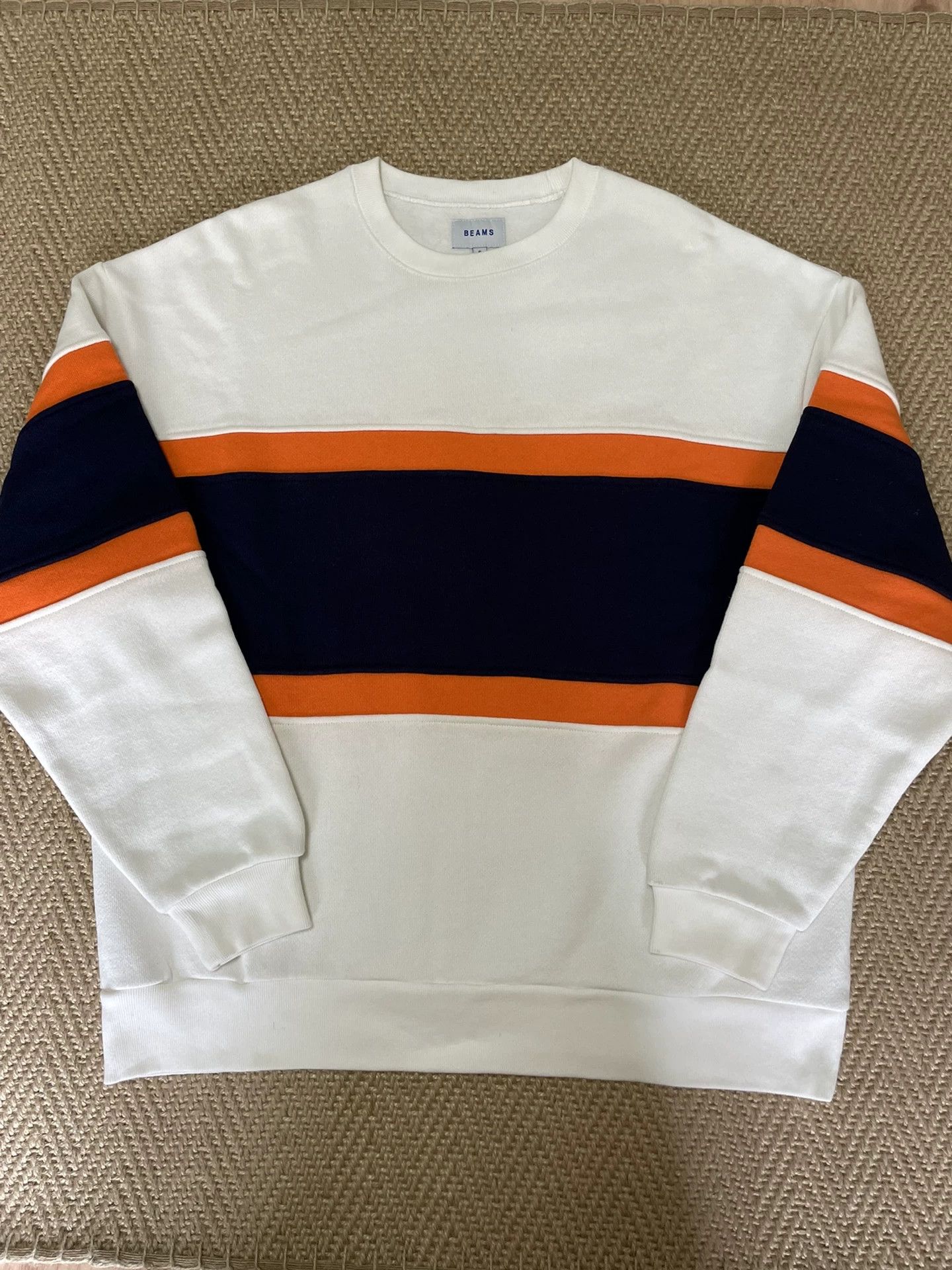 Beams Japan striped color-blocked casual sweatshirt Size US M / EU 48-50 / 2 - 1 Thumbnail
