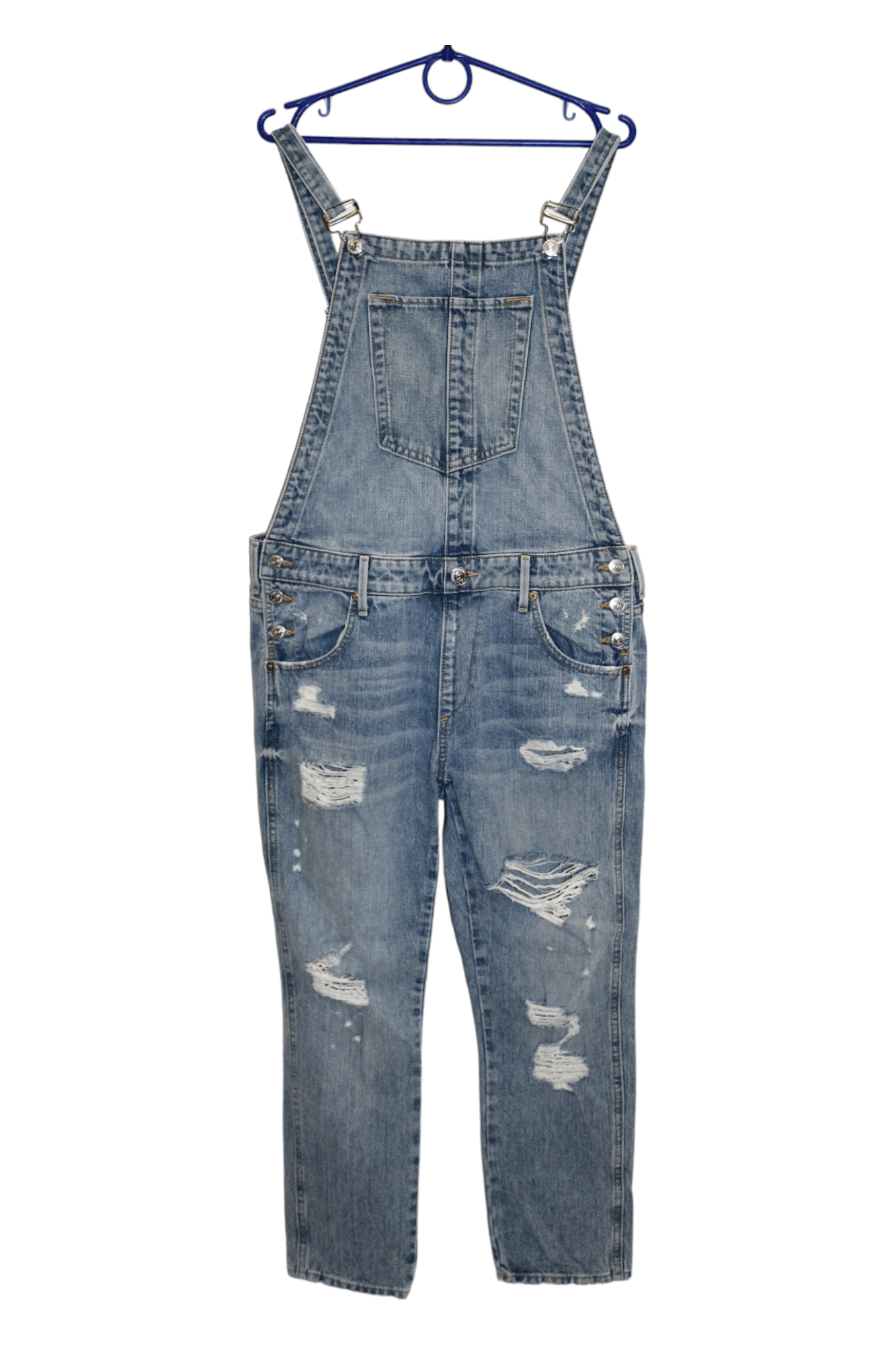 True Religion True Religion Distressed Faded Blue Denim Tapered Overall Size US 30 / EU 46 - 10 Thumbnail