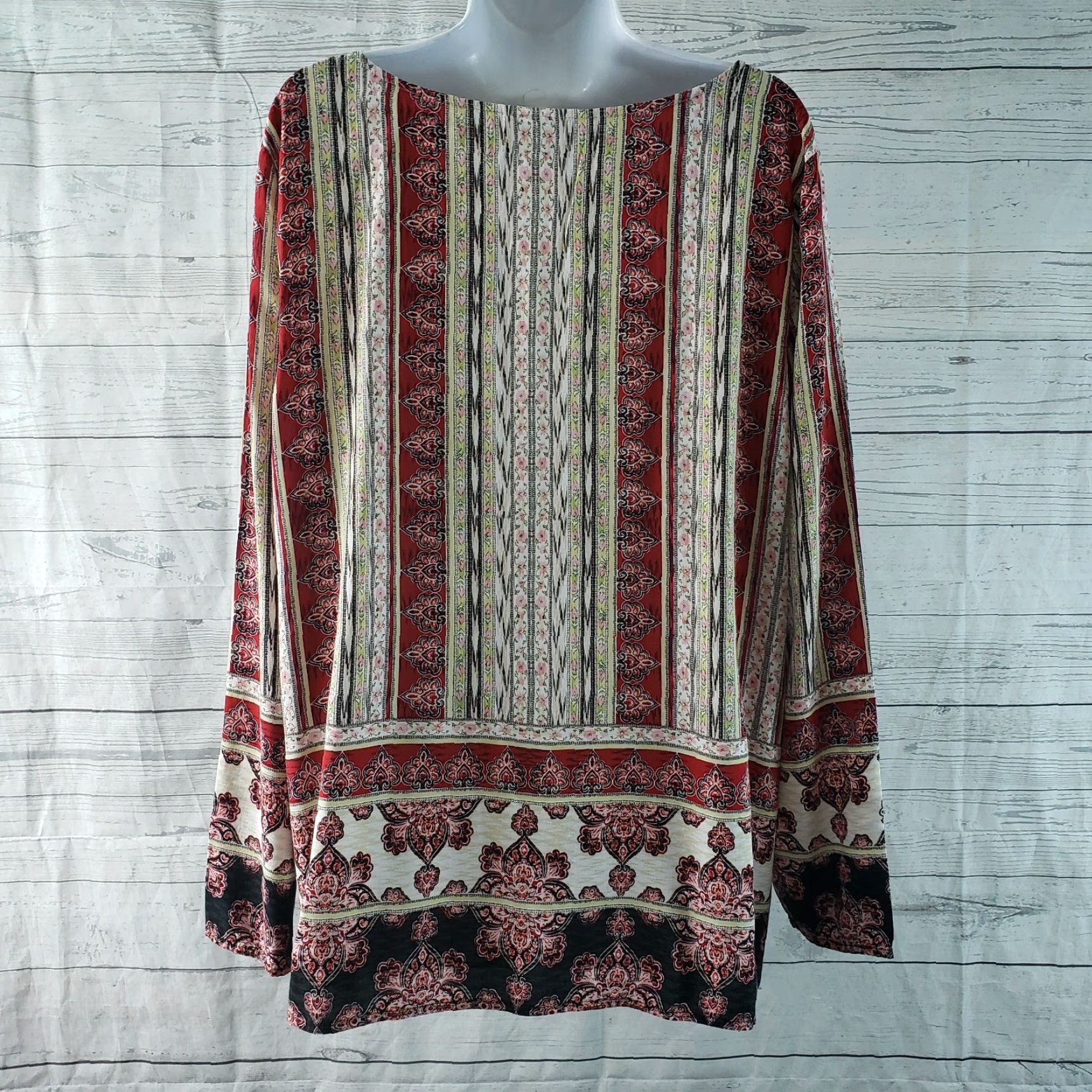 J. Jill J. Jill Womens Top Blouse XL Pink Floral Long Sleeve Rayon Boat Neck Shirt Womens XL Pink Floral Long Sleeve Rayon J. Jill Top Size XL / US 12-14 / IT 48-50 - 4 Thumbnail