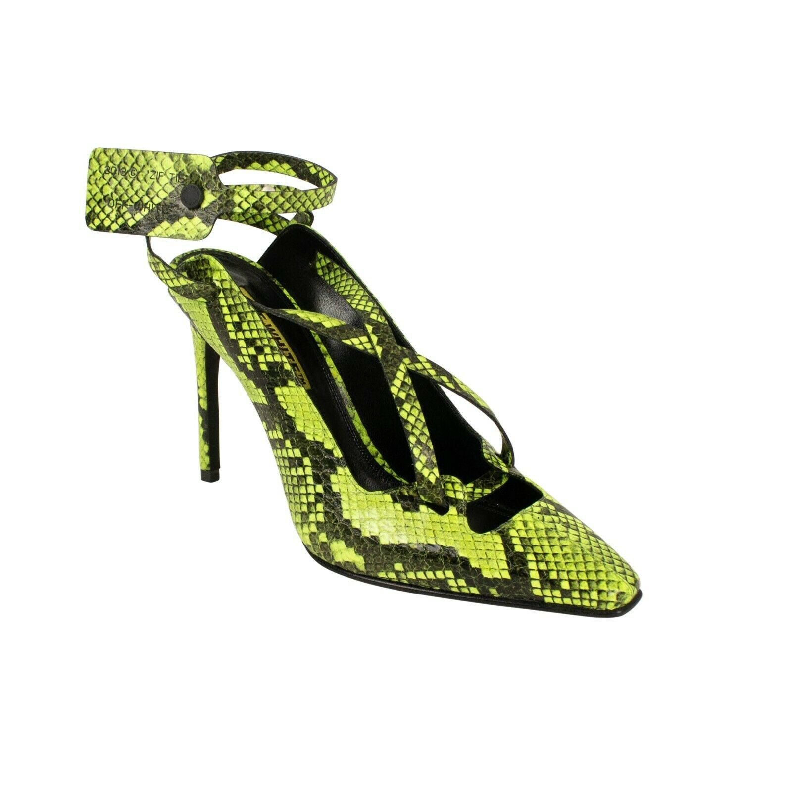 image of Nib Off White C/o Virgil Abloh Multicolored 'warped' Heels Shoes Size 6/36 $1855, Women's