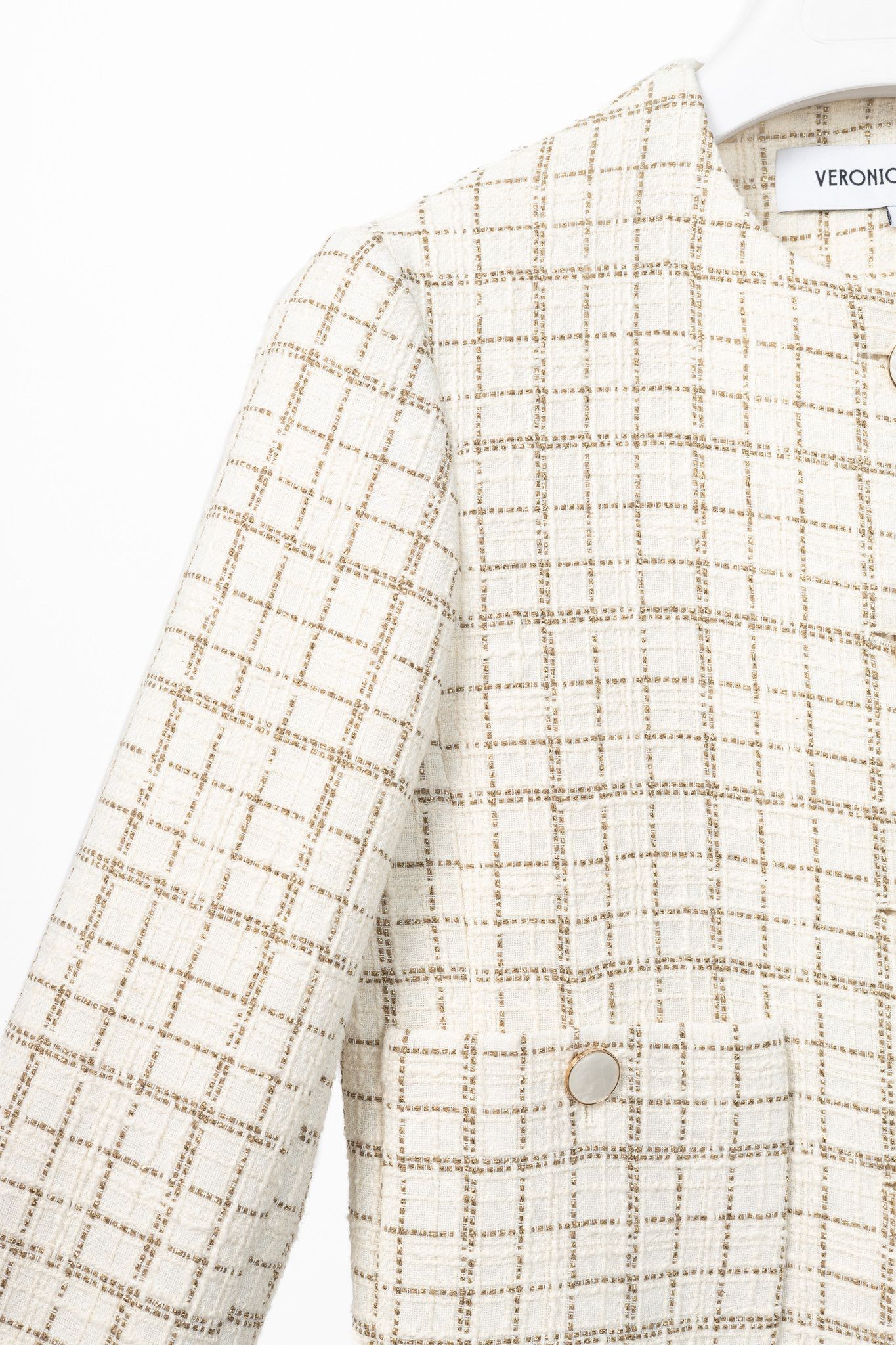 Veronica Beard Veronica Beard Andrea Lurex Metallic Plaid-Tweed Jacket Size S / US 4 / IT 40 - 5 Thumbnail