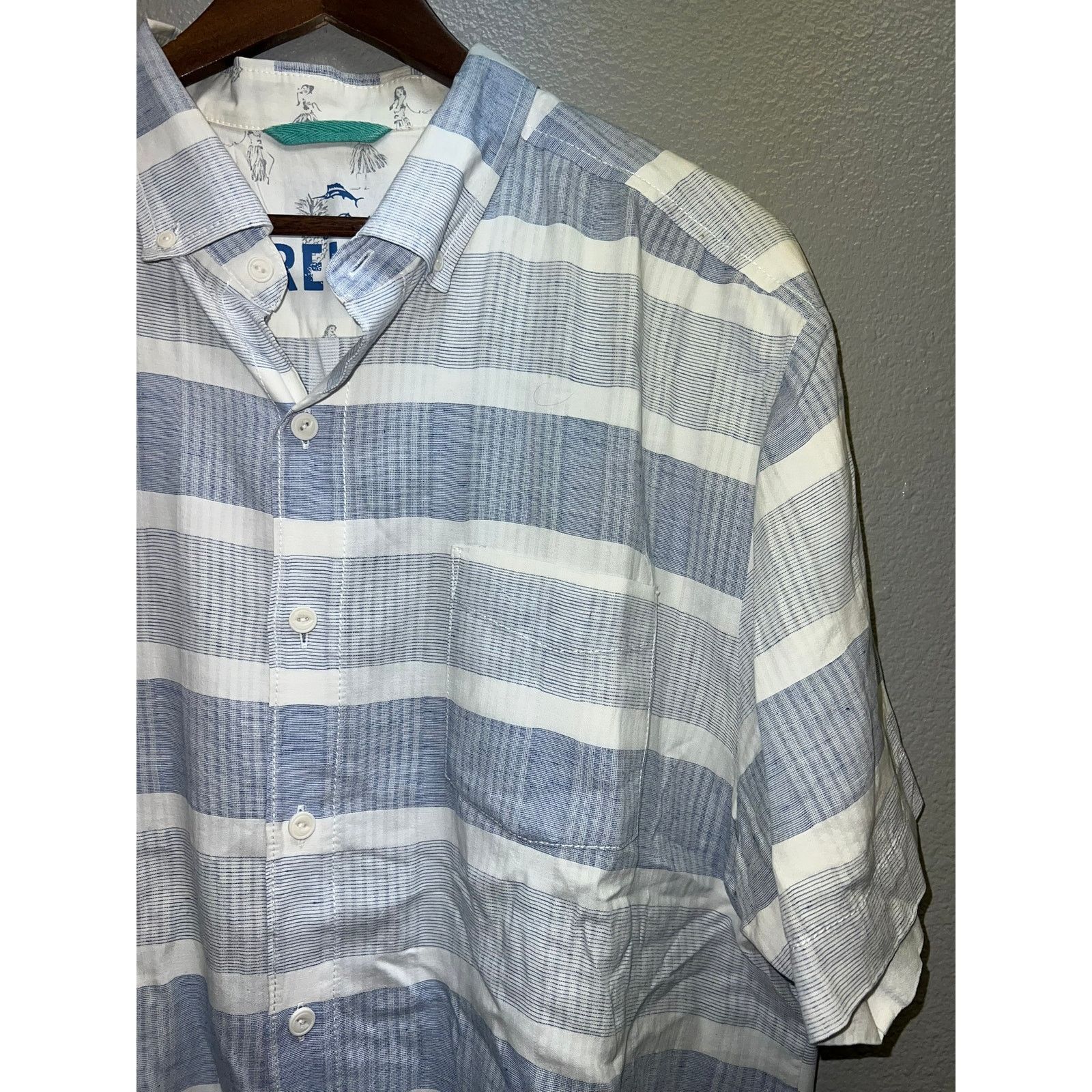 Tommy Bahama Tommy Bahama Relax Button Up Shirt Blue White Top mens XL Size US XL / EU 56 / 4 - 2 Thumbnail