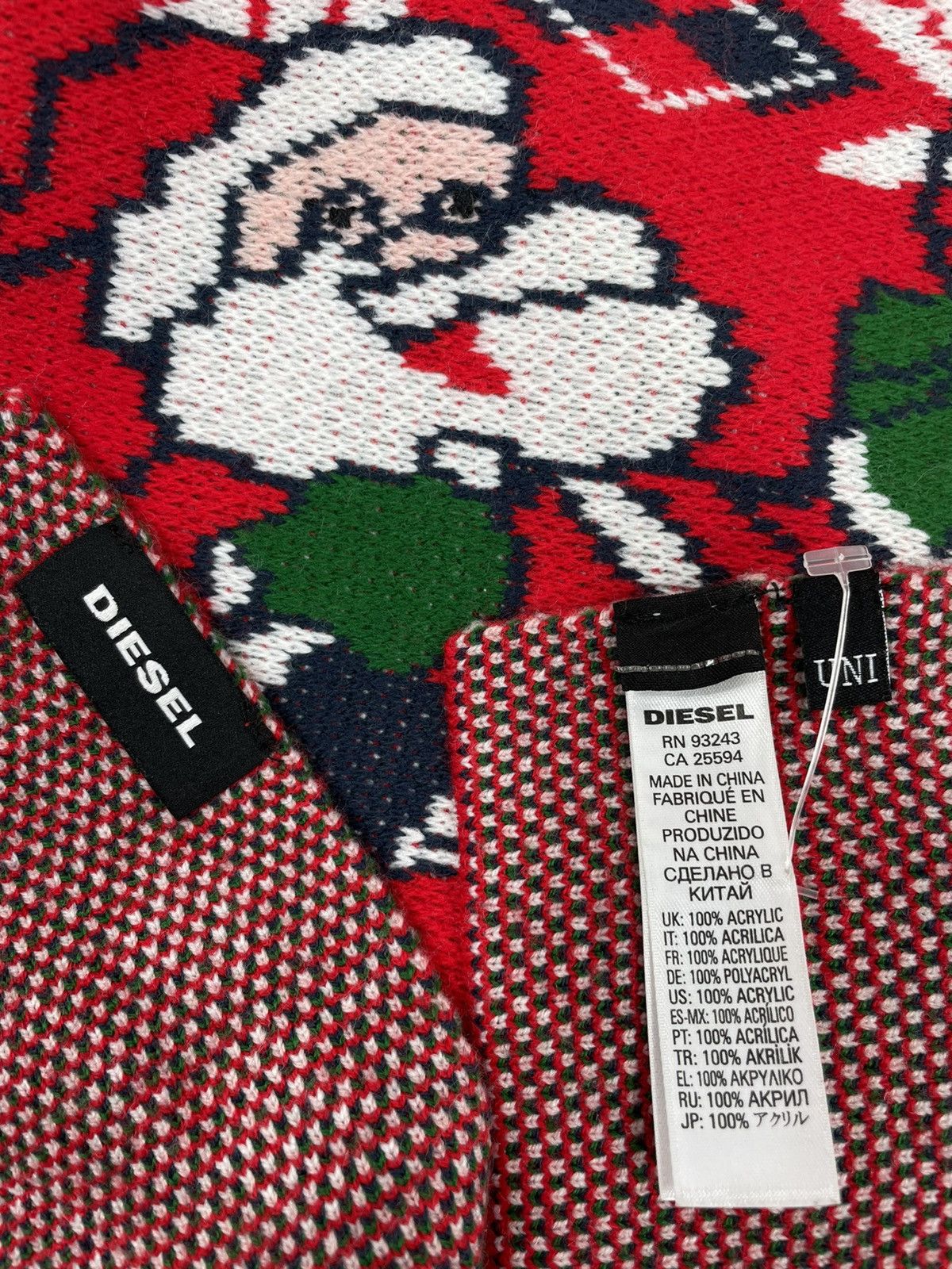Diesel Holiday “Time” Christmas Santa Big Pattern Scarf Muffler Size ONE SIZE - 19 Thumbnail