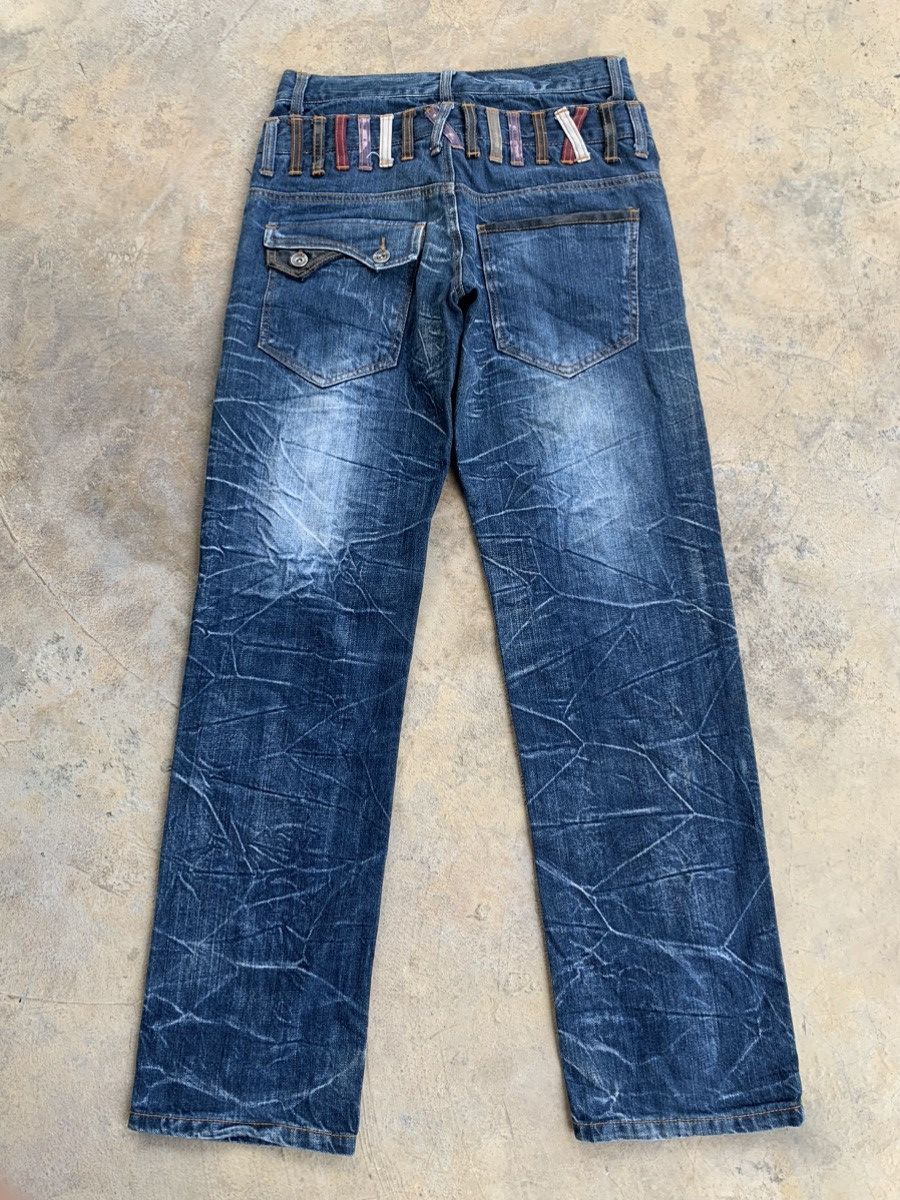 Japanese Brand × Kapital × Vintage NYLAUS DOUBLE WAIST RUSTY DISTRESSED DENIM🎌 Size US 29 - 3 Thumbnail