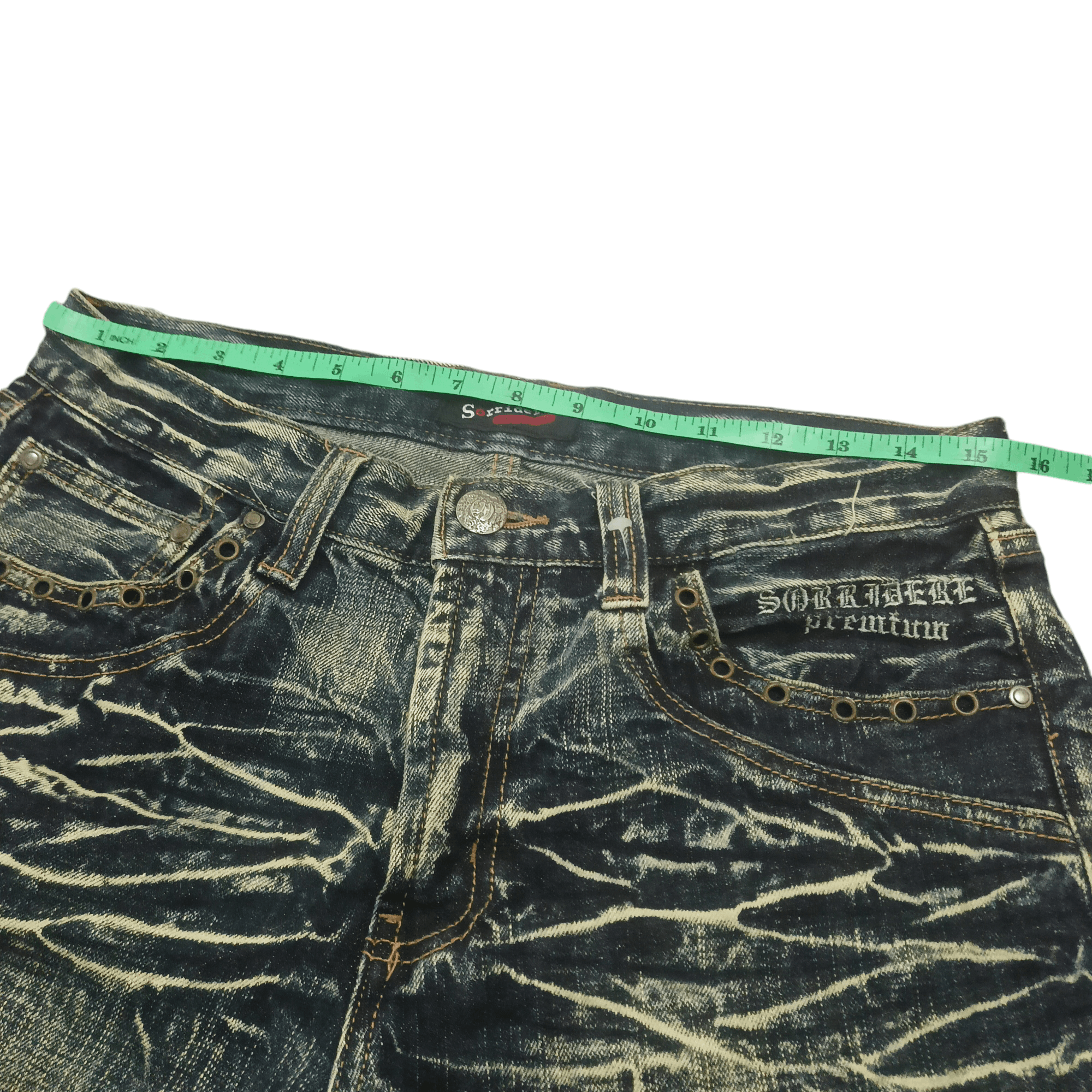 If Six Was Nine 💥Insane💥 Sick Sorridere Japan Flared Distressed Jeans Size US 30 / EU 46 - 24 Thumbnail