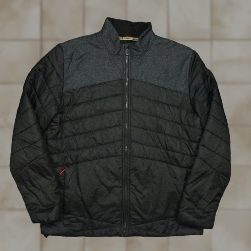 VINTAGE Smartwool Mens Jacket XL Black Wool Insulated Puffer Coat - Main Image
