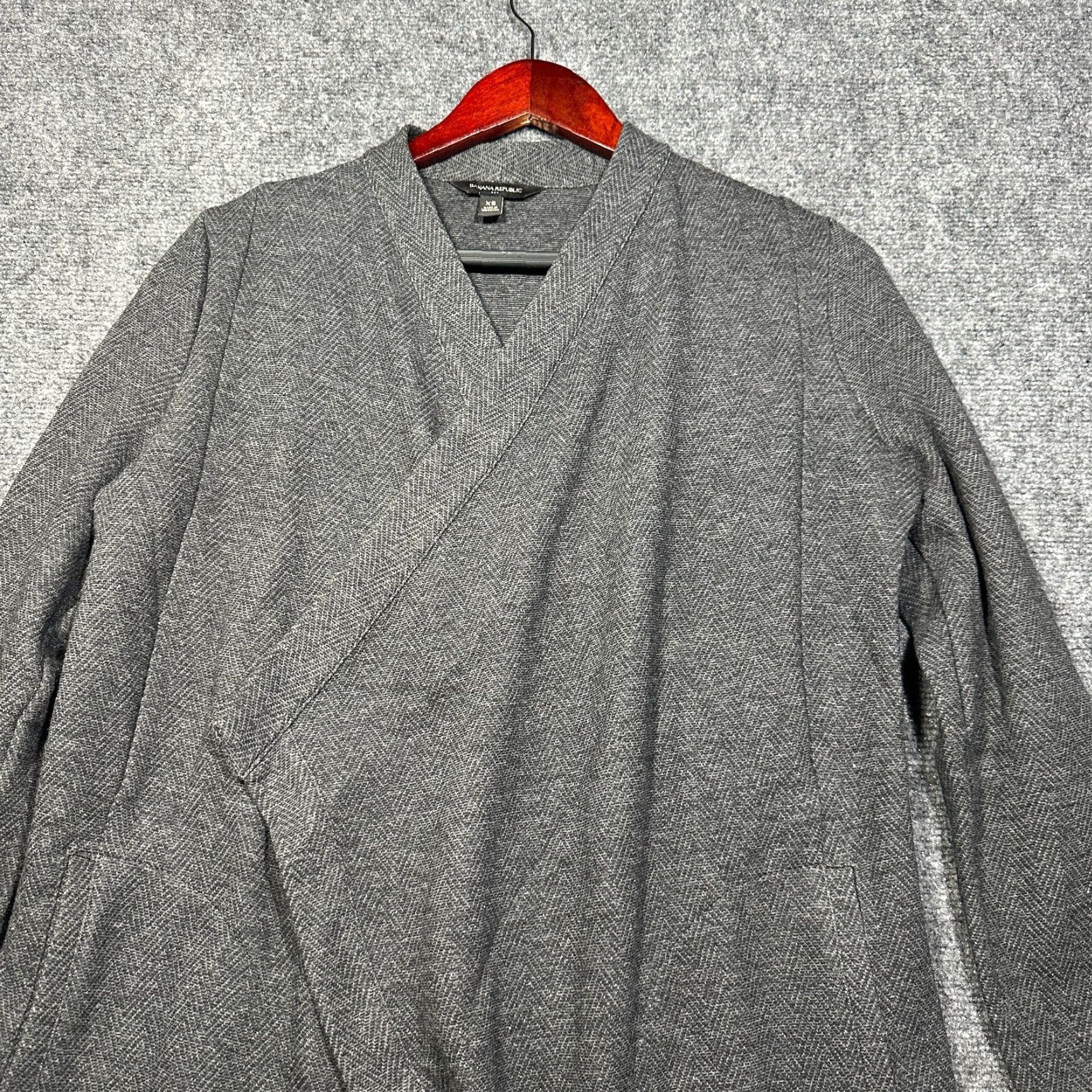 Banana Republic Banana Republic Cardigan Sweater Women XS Gray Cotton Blend Open Pockets Knit V-Neck Cardigan Size XS / US 0-2 / IT 36-38 - 3 Thumbnail