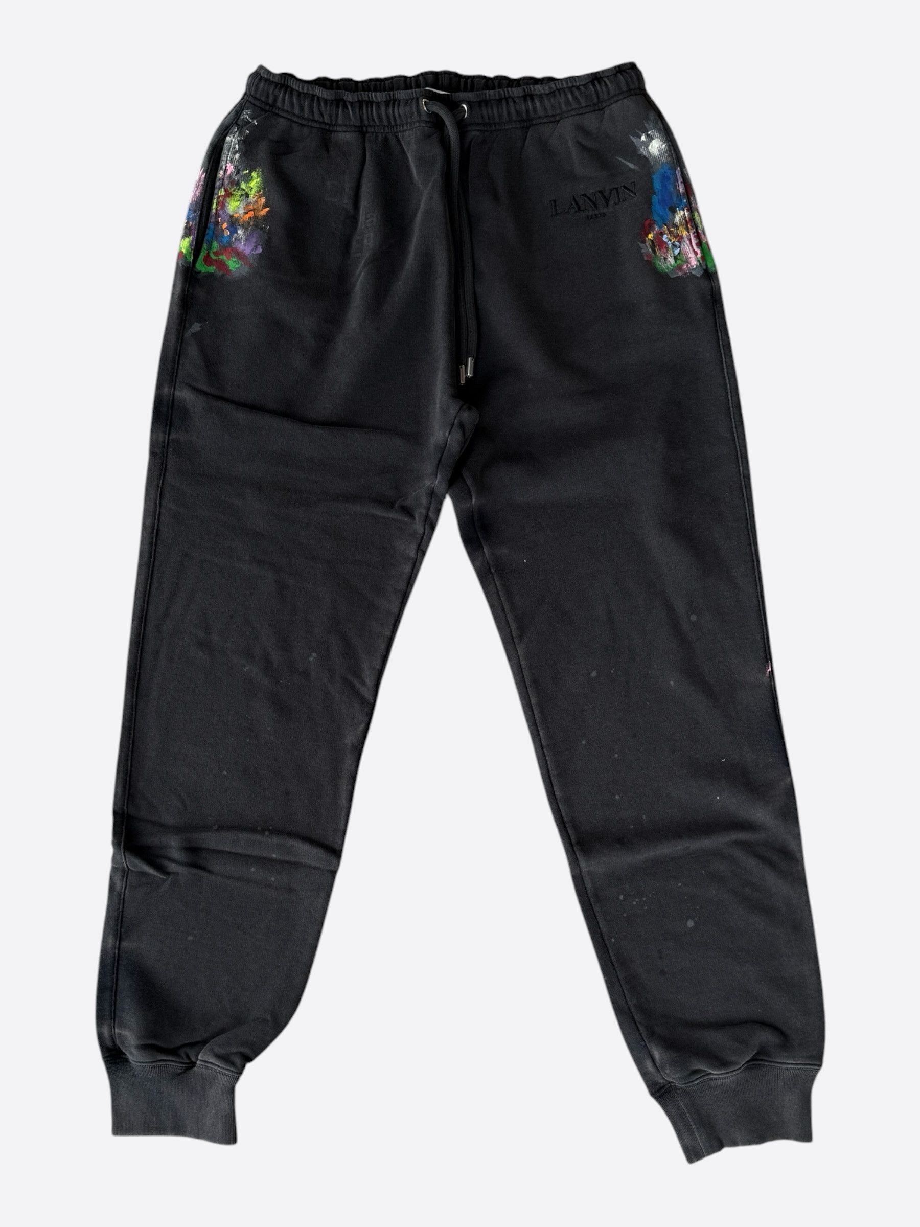 Gallery Dept. Gallery Dept Lanvin Black Paint Splatter Sweatpants Size US 38 / EU 54 - 1 Thumbnail