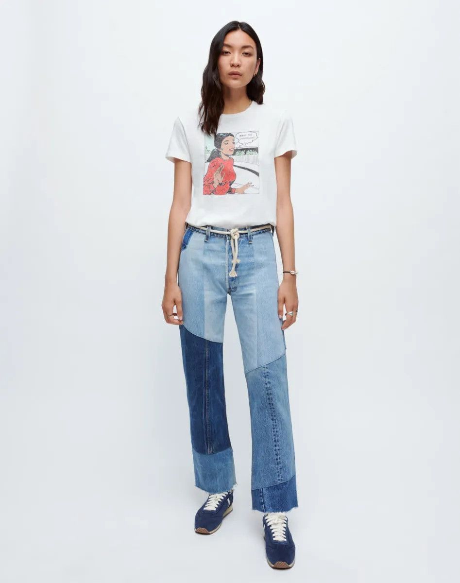 RE/DONE o1mle0425 70S Loose Flare Jeans in Blue Size 31" - 4 Thumbnail