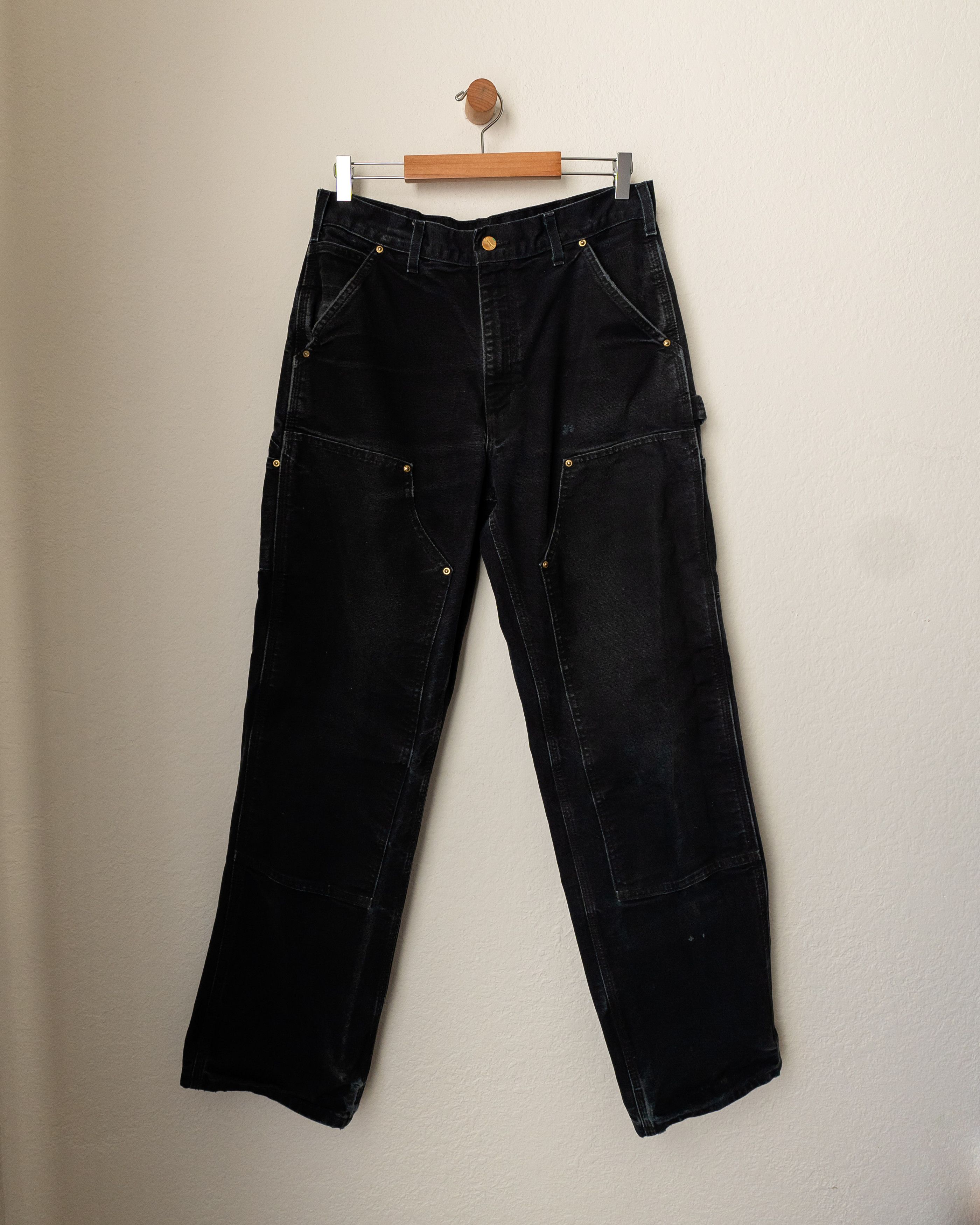 Carhartt Vintage Carhartt Double Knee Pants Faded Black Distressed Size US 32 / EU 48 - 2 Thumbnail
