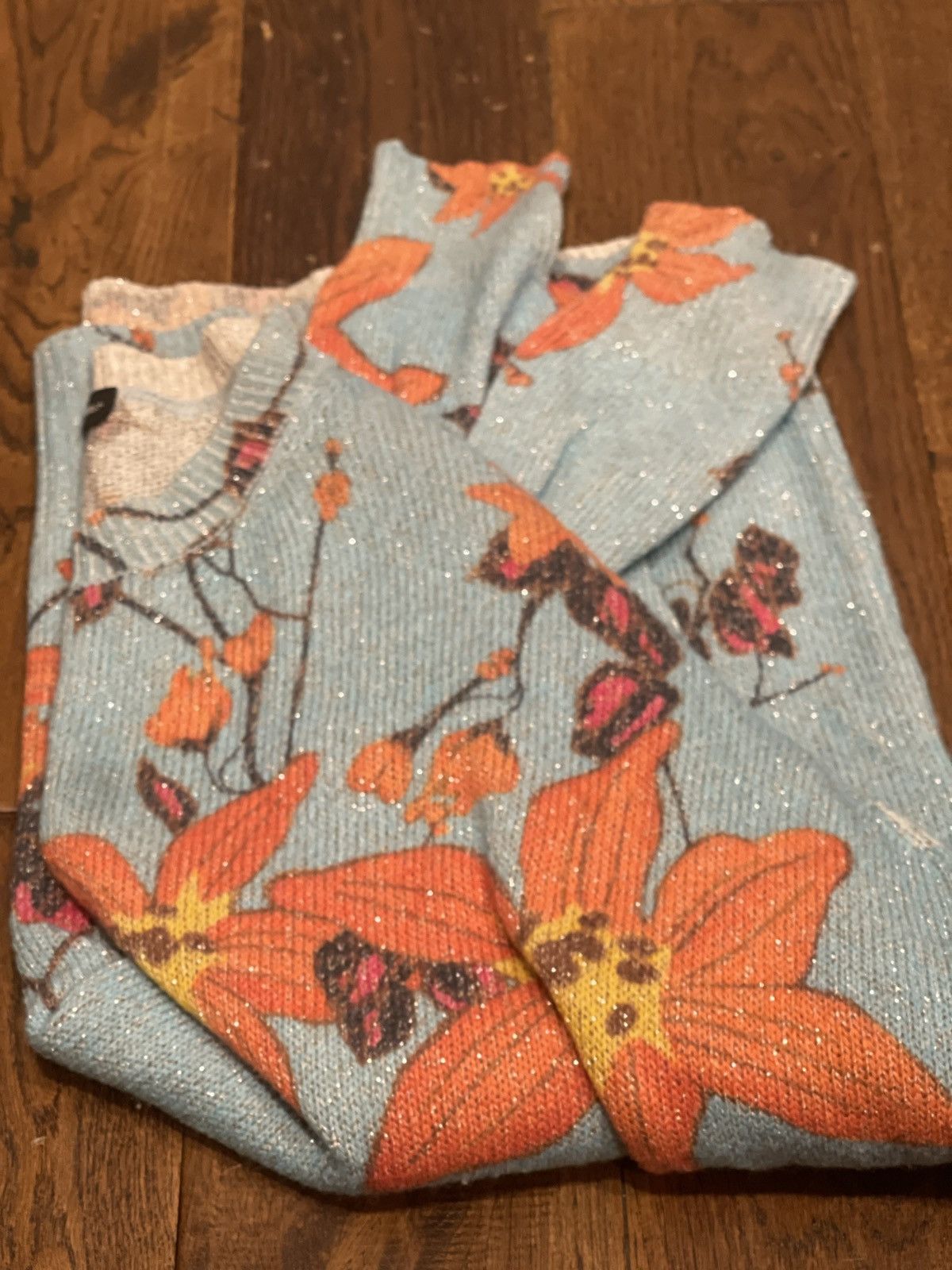 Etro Sparkles & Flowers Sweater Size L / US 10 / IT 46 - 4 Thumbnail