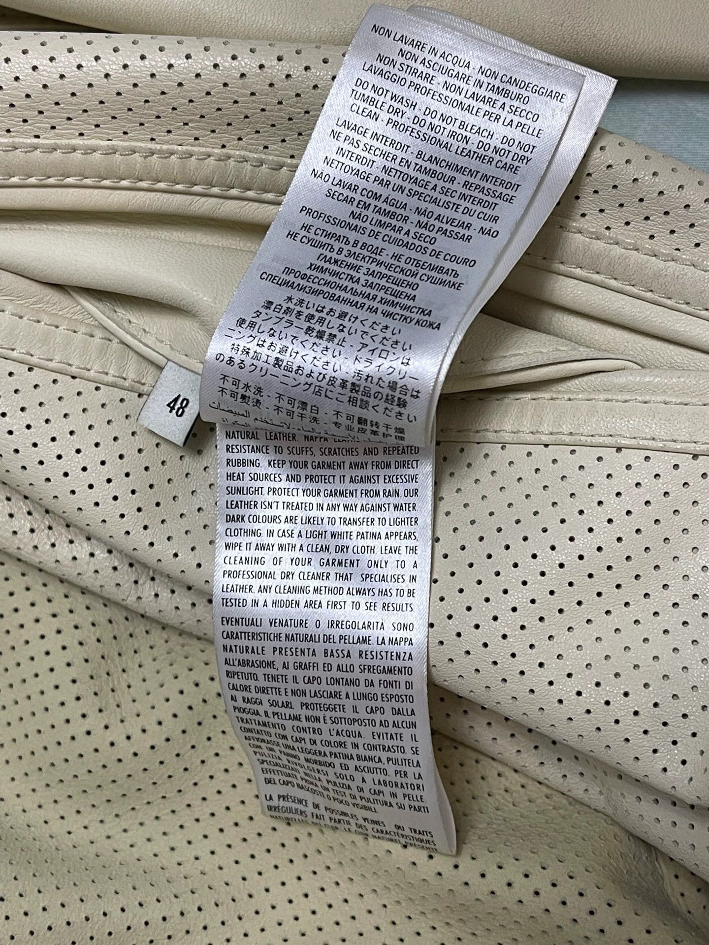 Gucci Gucci Influencer Leather Jacket Cream Men's 48 Size US M / EU 48-50 / 2 - 8 Thumbnail