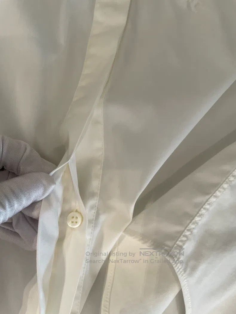 Brunello Cucinelli Brunello Cucinelli White Beaded Cotton Shirt Size M / US 6-8 / IT 42-44 - 4 Thumbnail