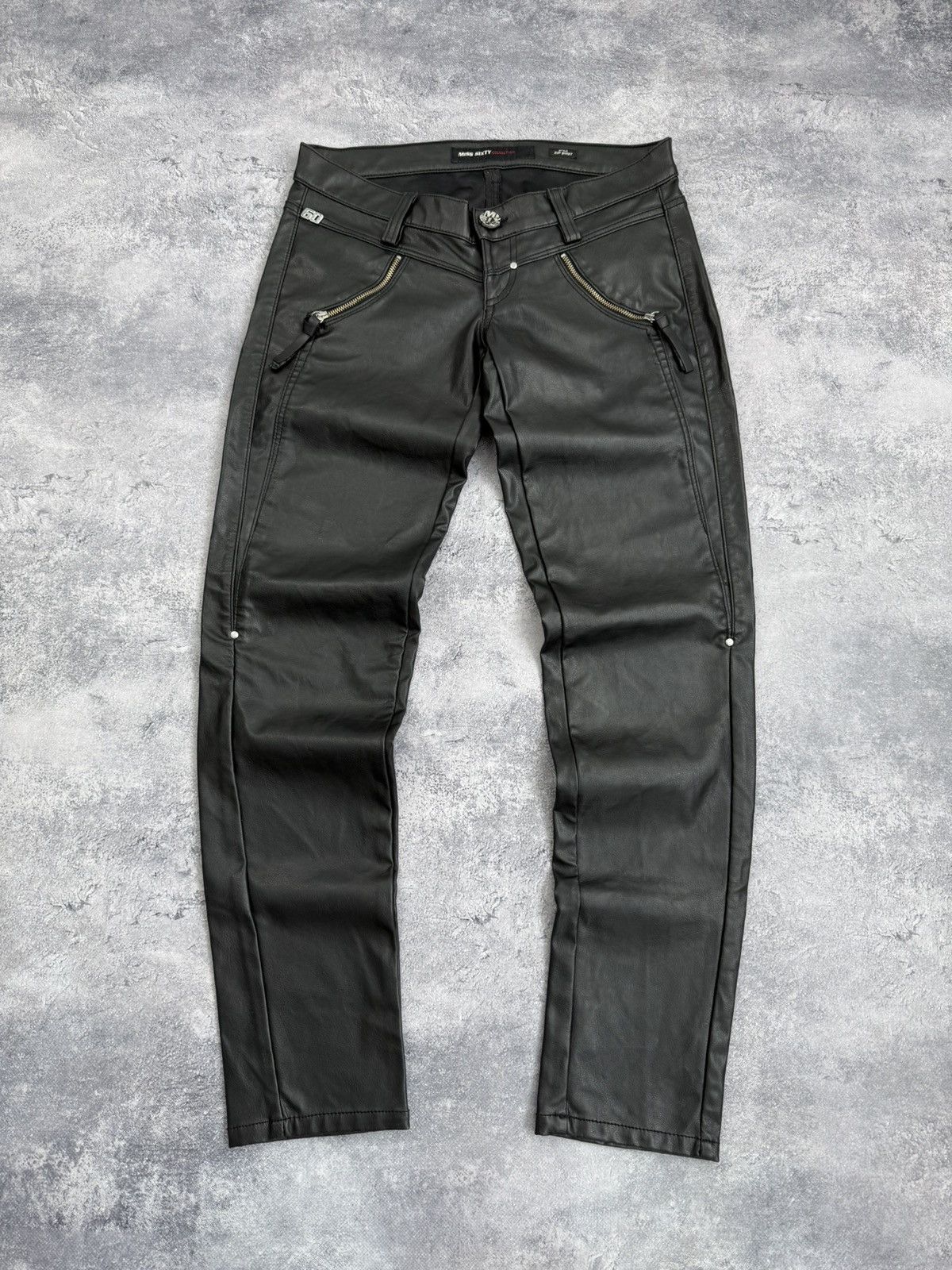 Miss Sixty Miss Sixty Faux Leather Pants Black Zip Shot Vintage Y2K Size 27" / US 4 / IT 40 - 1 Thumbnail