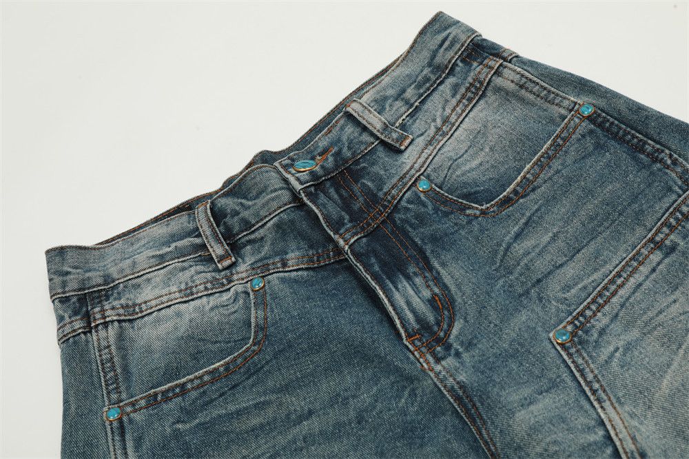 Japanese Brand × Jean American washed distressed trendy cargo ripped jeans Size US 34 / EU 50 - 4 Thumbnail