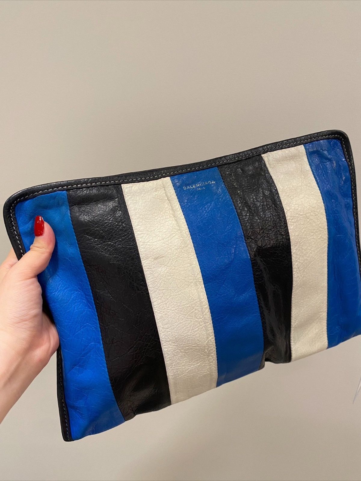 image of Balenciaga Clutch Bag in Blue, Men's
