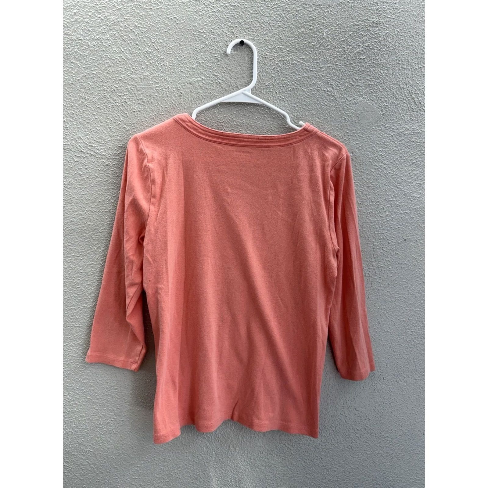 Talbots Talbots Womens Shirt Large Petite Pink V-neck 3/4 Sleeve Size L / US 10 / IT 46 - 6 Thumbnail