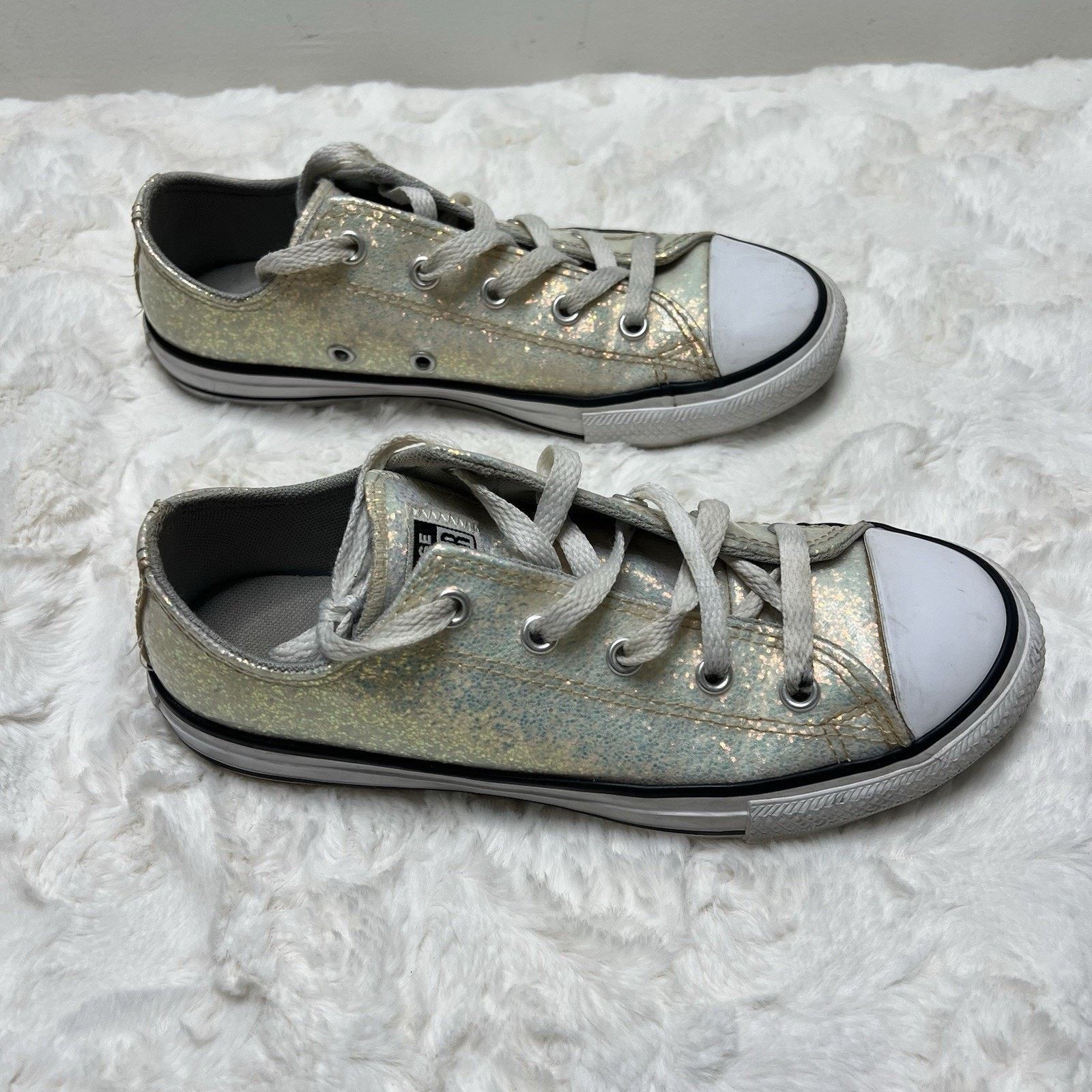 Converse Converse All Star Iridescent Sneaker Girl Sz 3 White Low Top Size US 4 / IT 34 - 4 Thumbnail