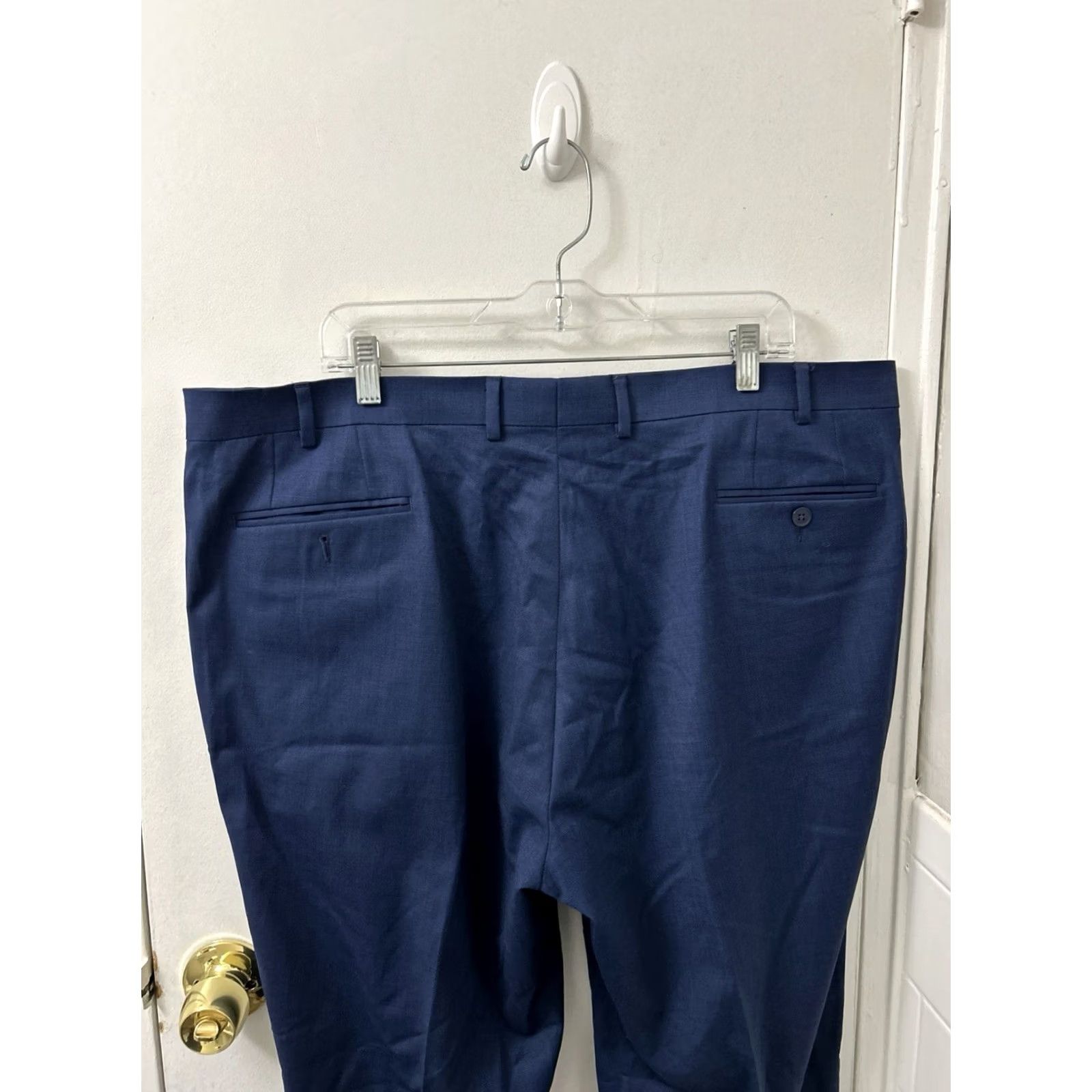 Vintage VINTAGE? No. Michael Strahan Collection Dress Pants Mens 42x32 Navy Blue Wool Blend Trousers Size US 42 / EU 58 - 7 Thumbnail