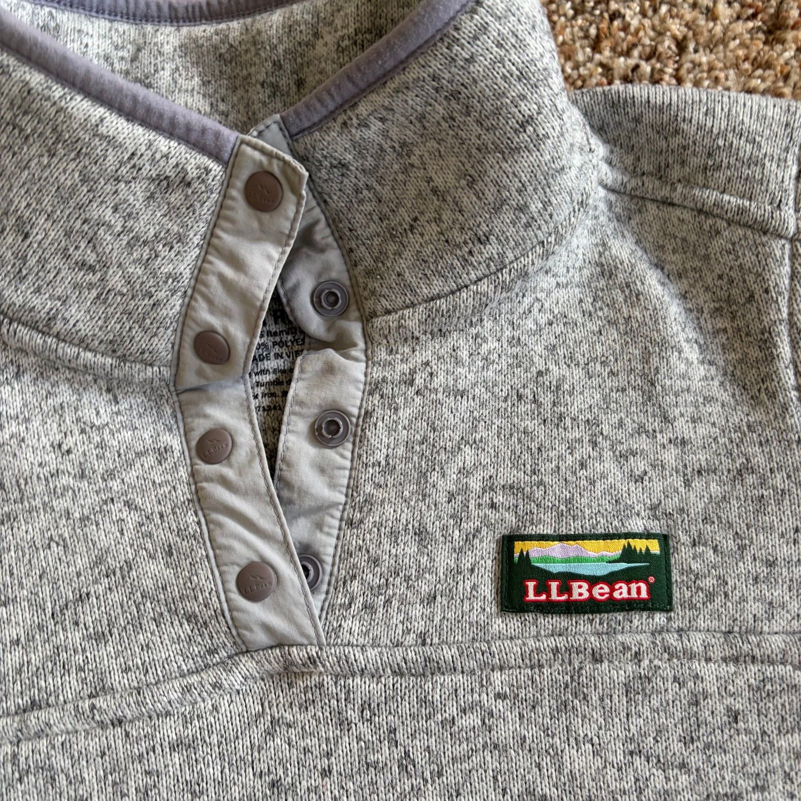L.L. Bean L.L. Bean Women's Pullover Sweater Fleece Quarter Snap Sz M Size M / US 6-8 / IT 42-44 - 2 Thumbnail