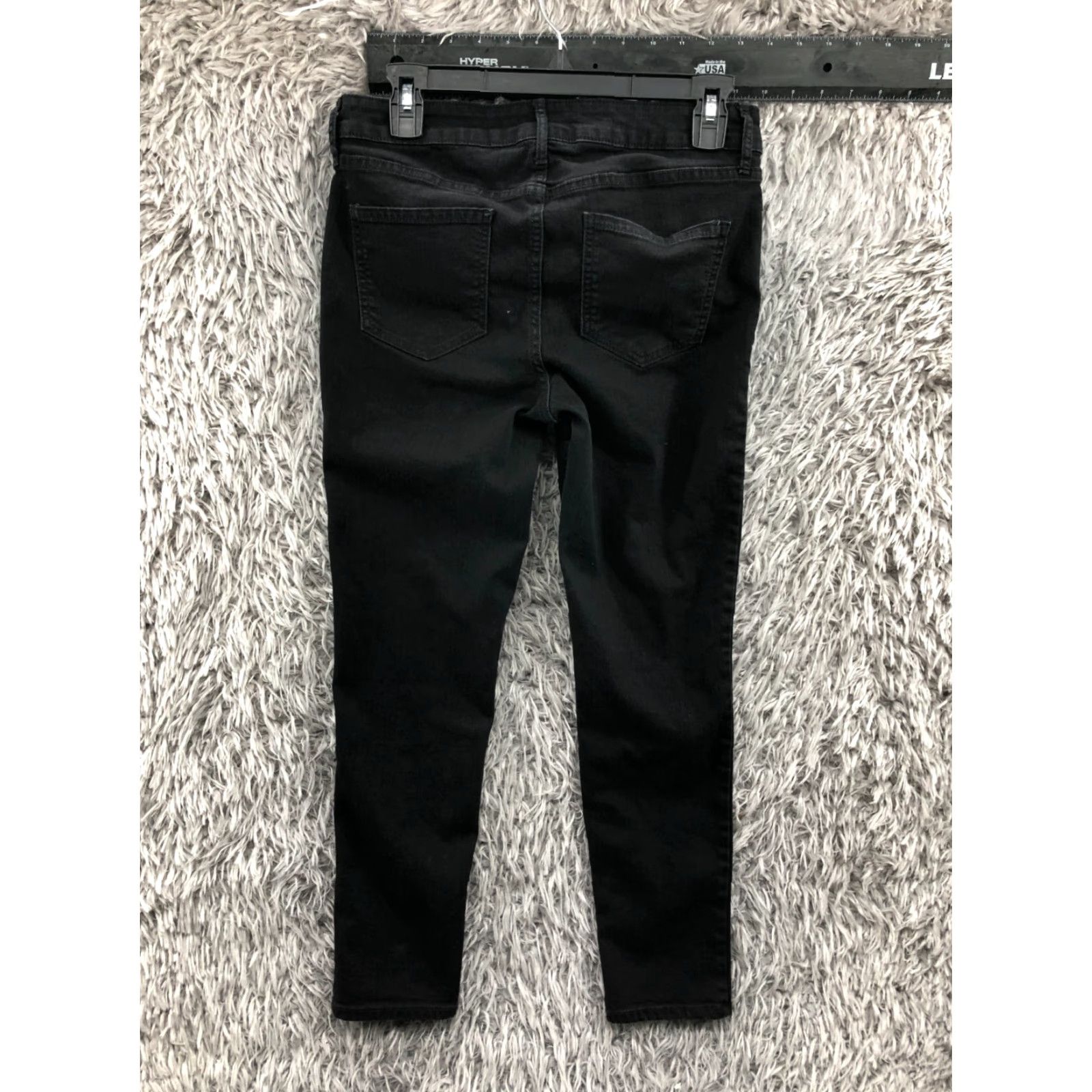 Old Navy Old Navy Super Skinny Jeans Womens Dark Wash 8 Short Black 5-Pocket Denim Cotton Zip Button Logo Belt Loops Size 30" / US 8 / IT 44 - 5 Thumbnail