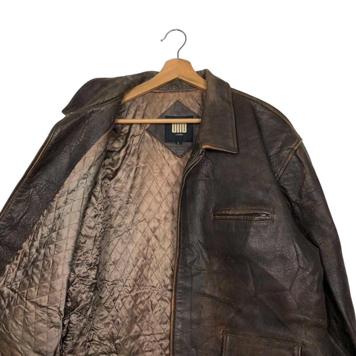 Japanese Brand 🔥VINTAGE LEATHER JACKET BIKER UNO UOMO ISSEY MIYAKE Size US L / EU 52-54 / 3 - 14 Thumbnail
